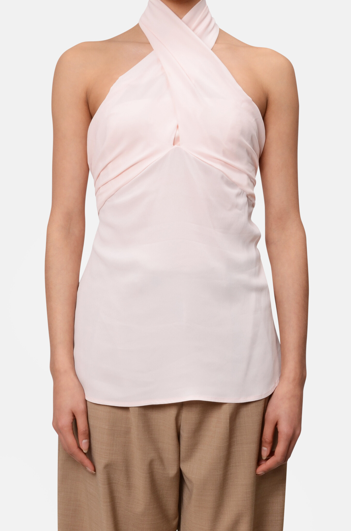 Halterneck Top in Soft Pink-1