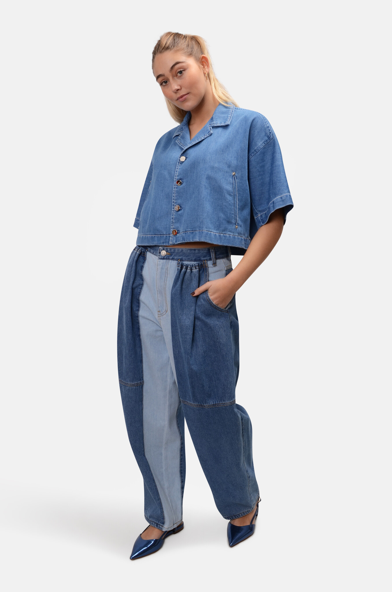 Colour Contrast Volume Denim-2