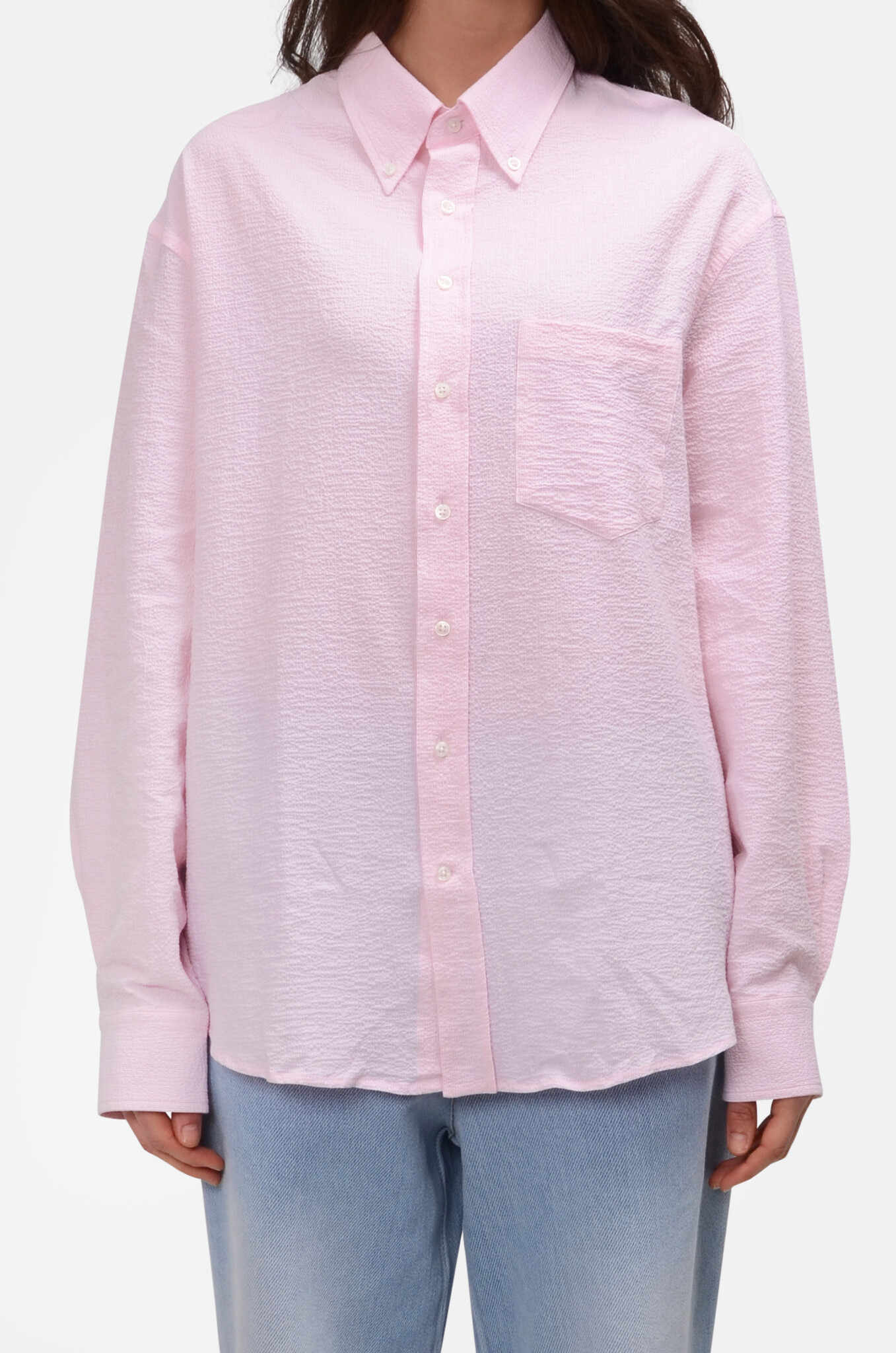 Seersucker Shirt in Pink-1