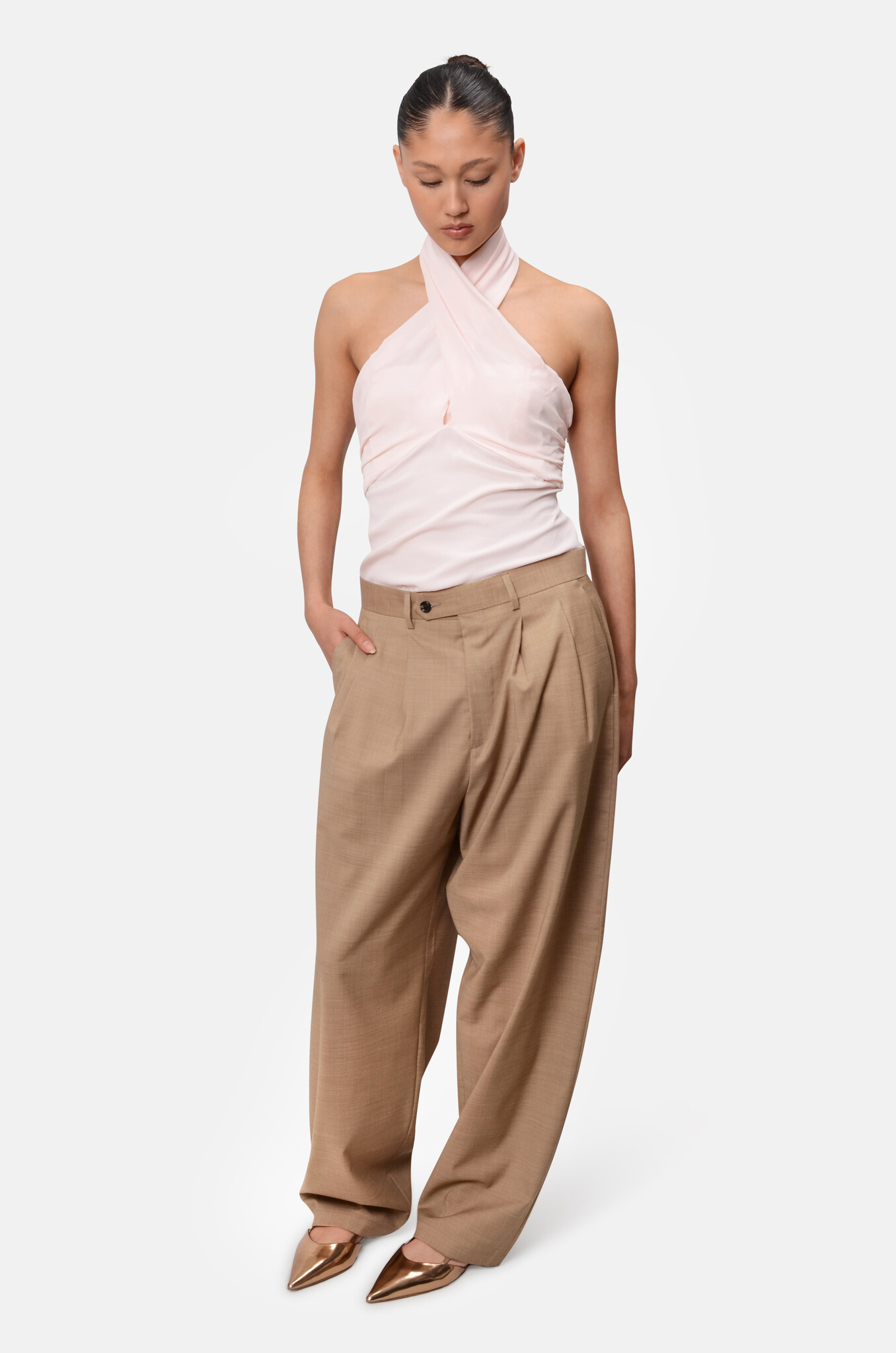 Wide Pleated Trousers-2
