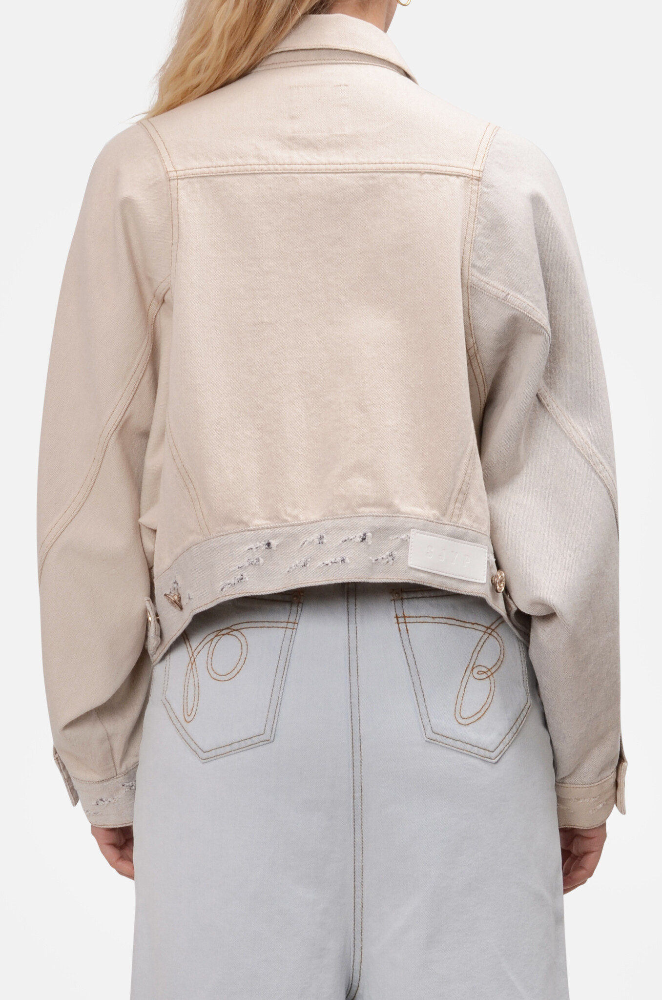 Panel Denim Jumper Light in Grey-4