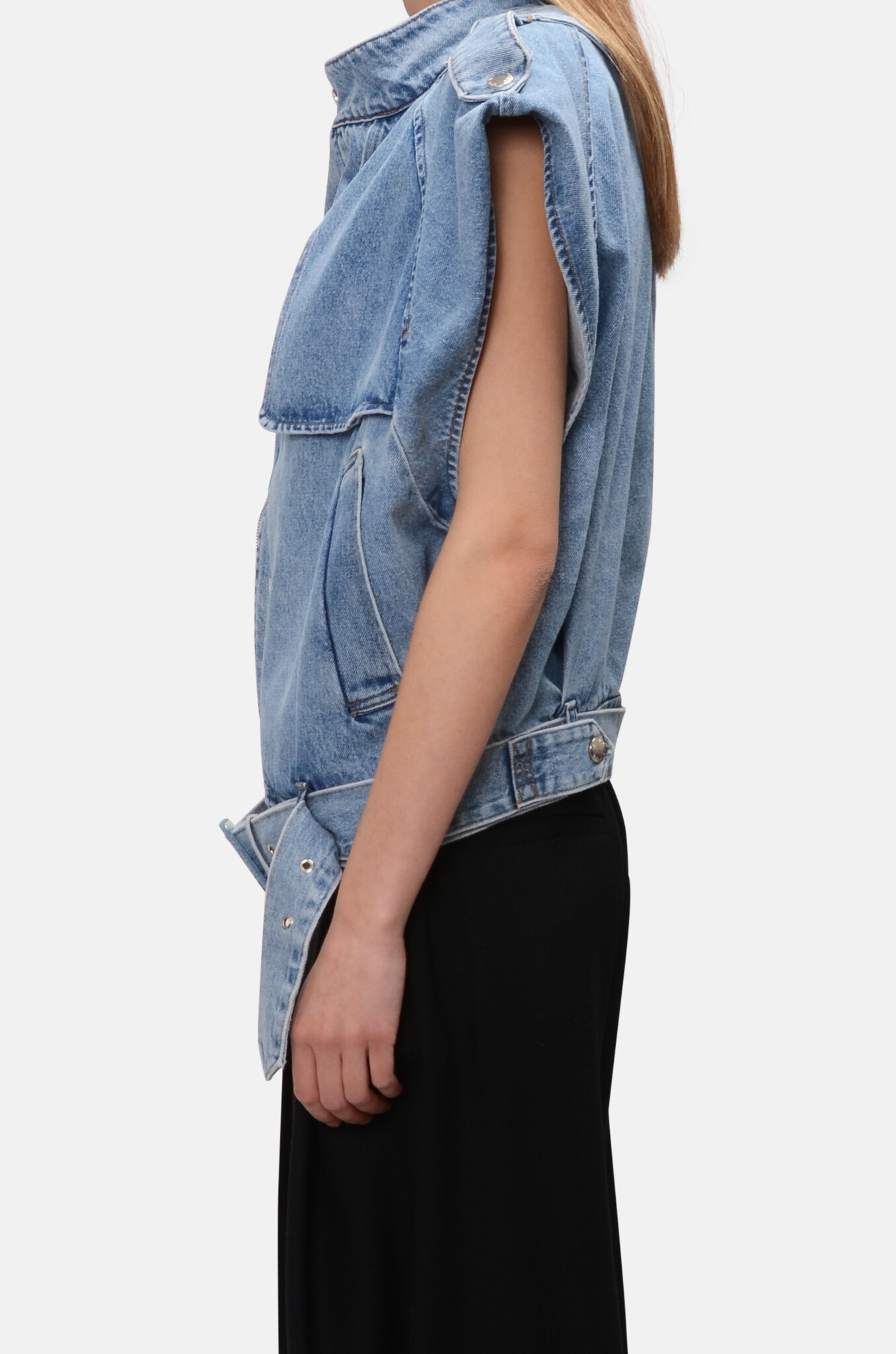 Trench Vest Denim Jacket-3