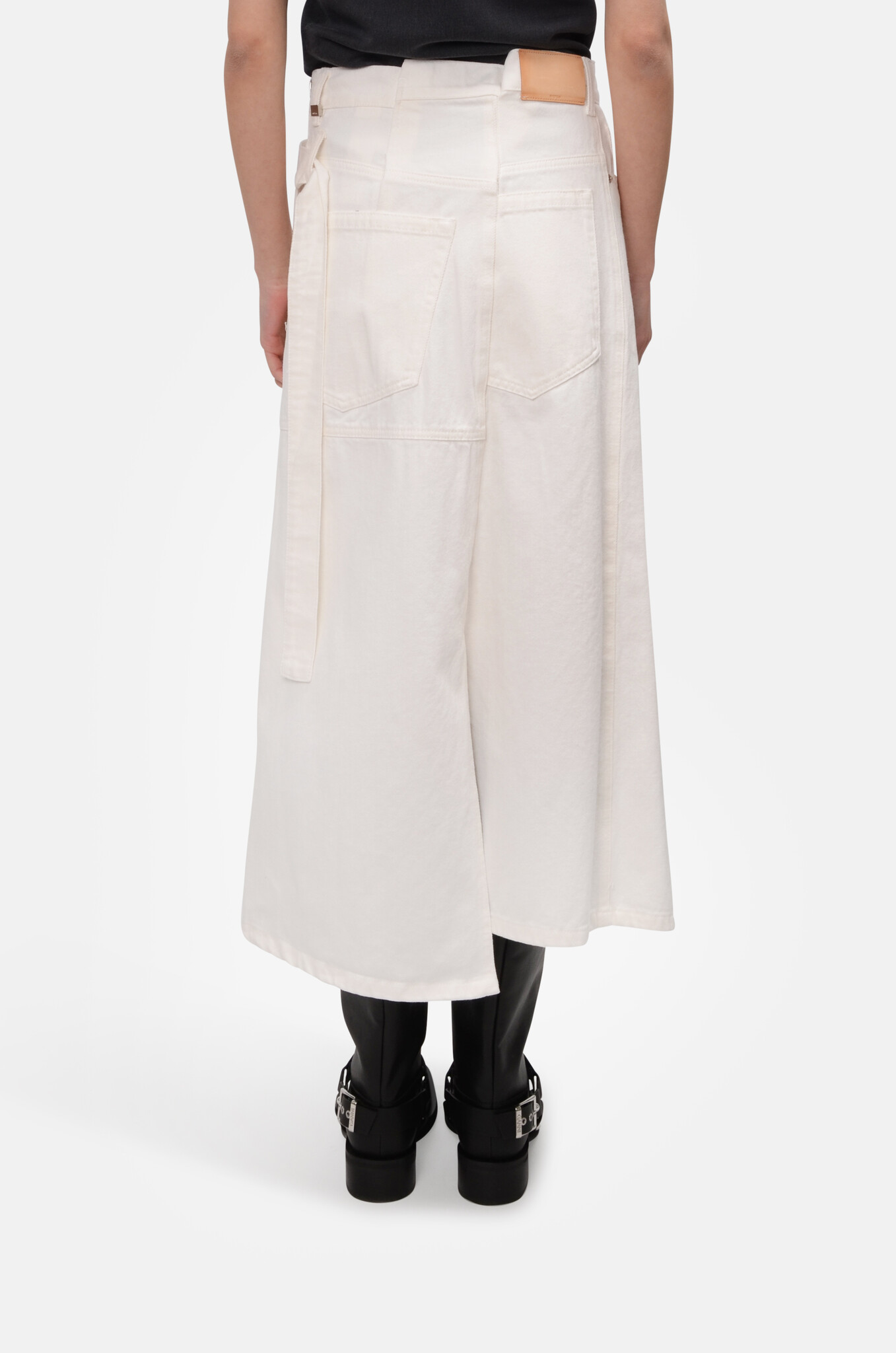 Wrap Long Skirt in Off White-4