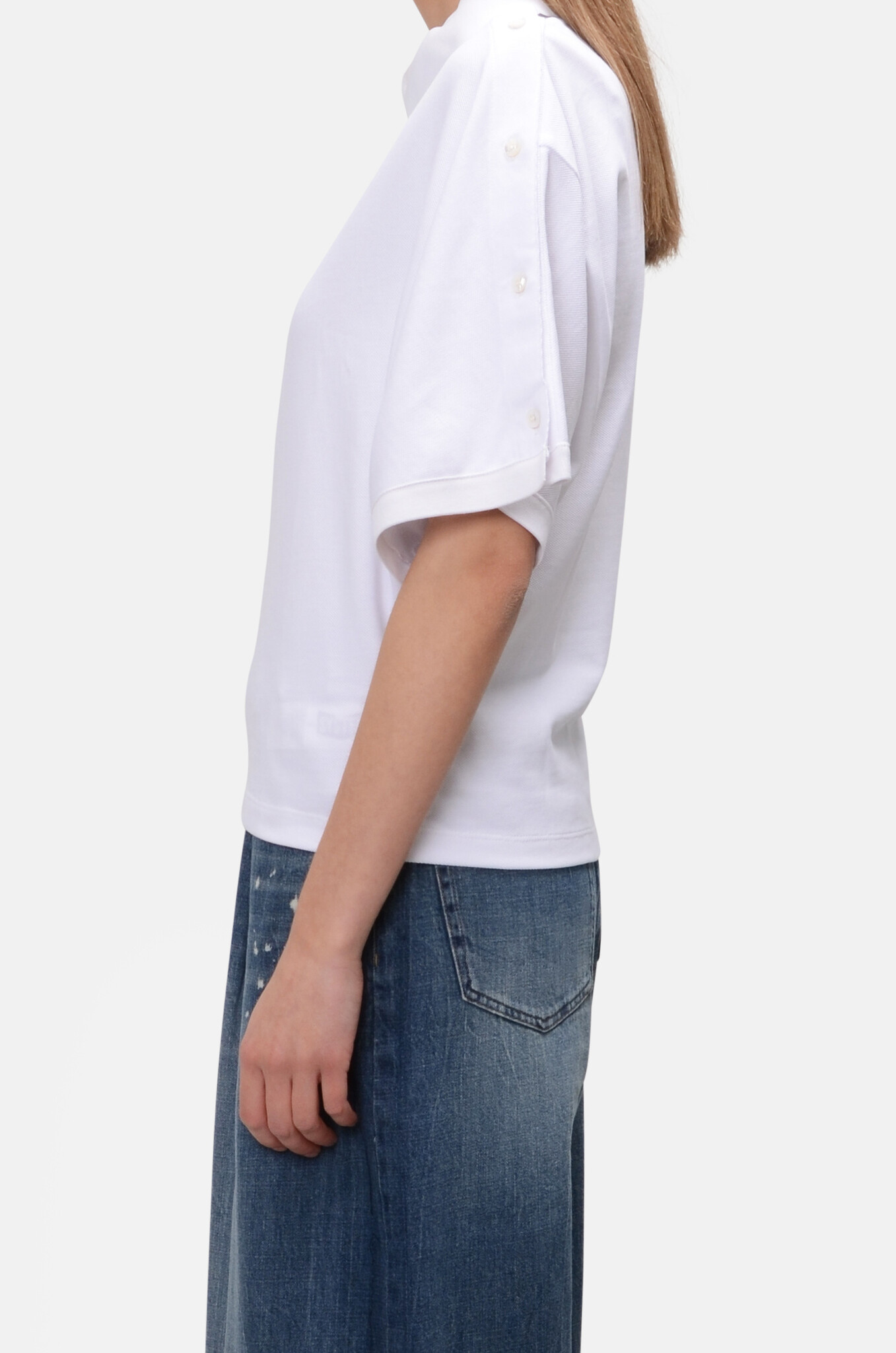 Assymetric Polo Shirt in Off-White-3