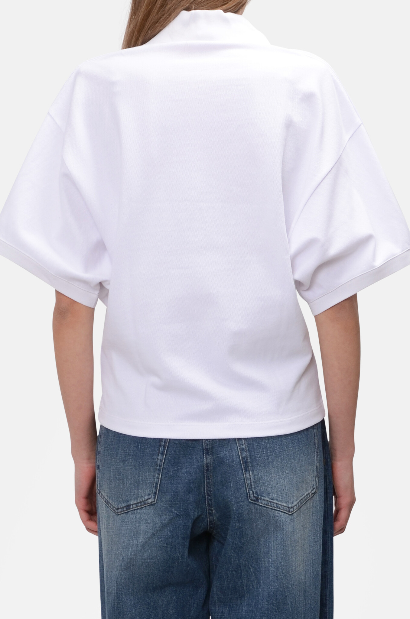 Assymetric Polo Shirt in Off-White-4