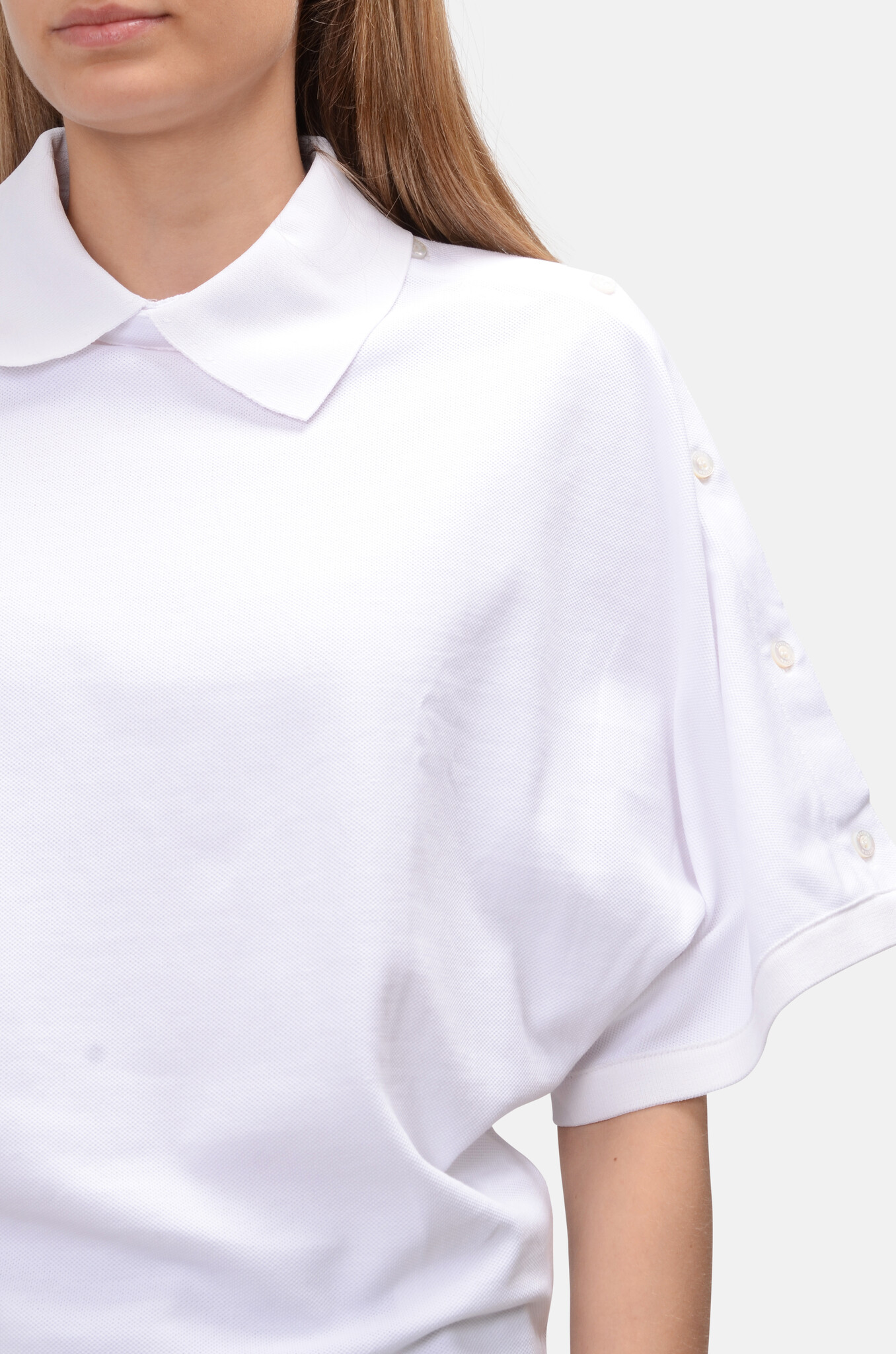 Assymetric Polo Shirt in Off-White-5