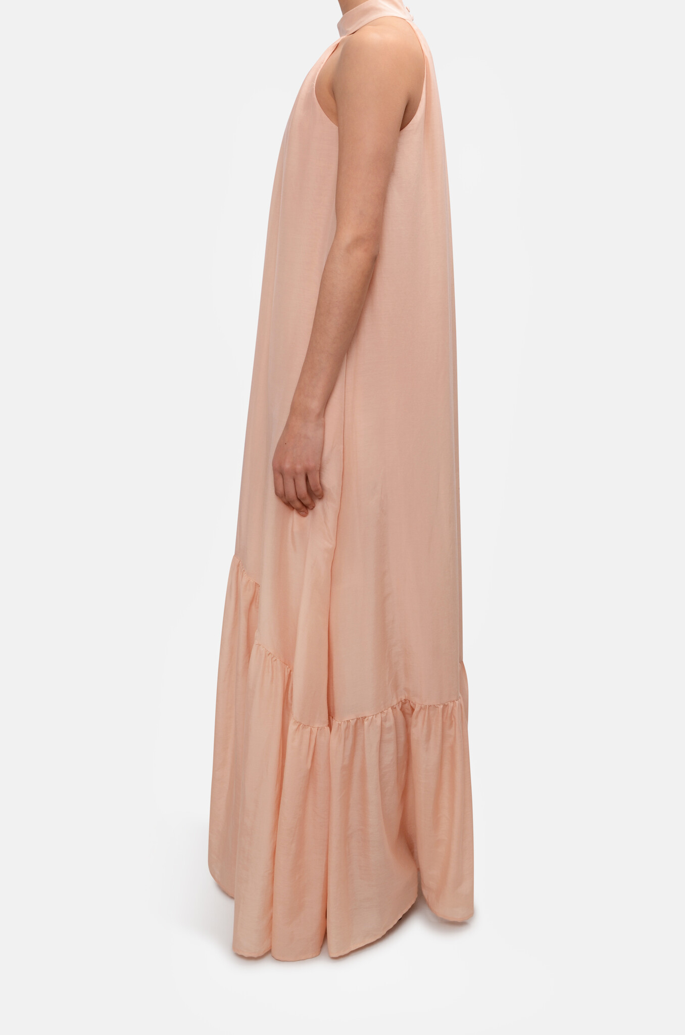 A High Neck A-Line Maxi Dress.-3