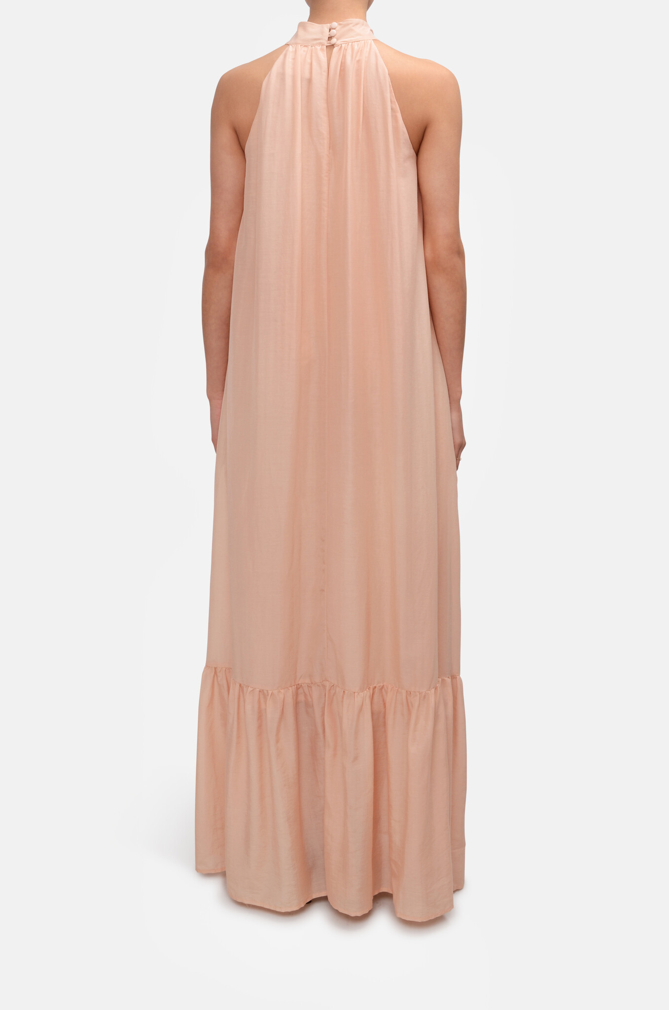 A High Neck A-Line Maxi Dress.-4