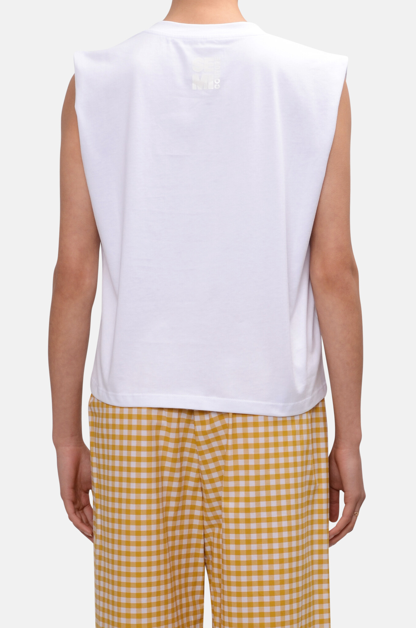 Sleeveless Tee in White-3