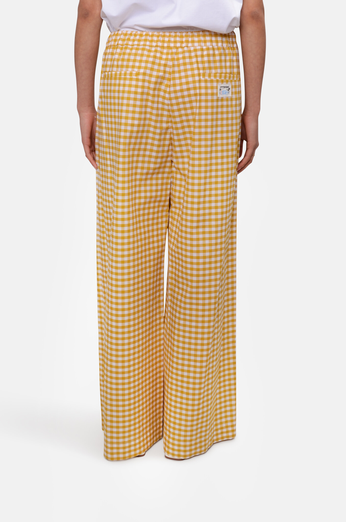 Pleated Poplin Trousers in Gingham-4