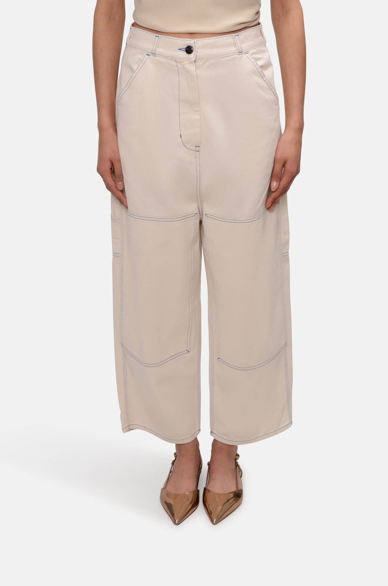 White Denim Trousers-1