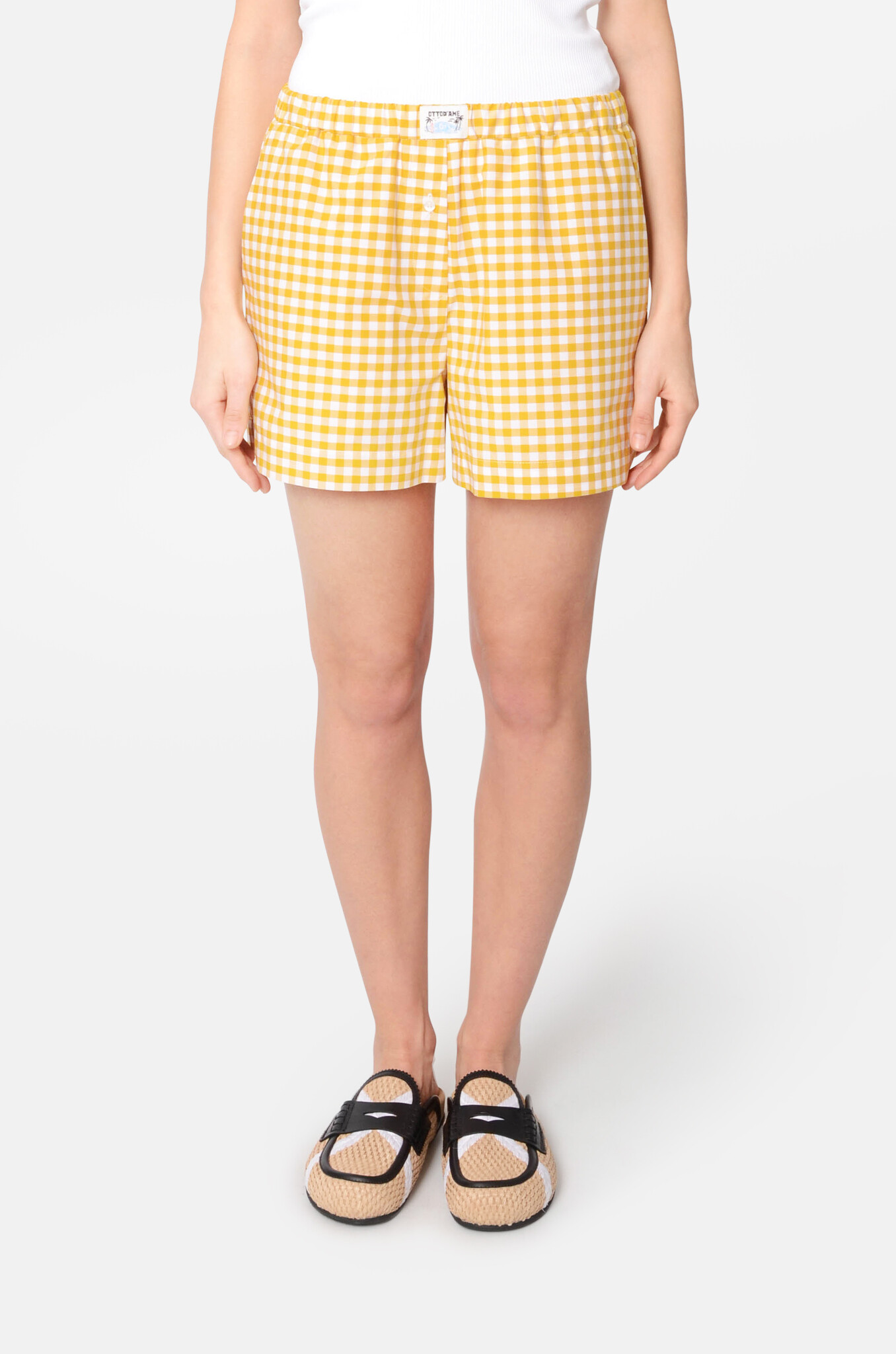 Vichy Cotton Shorts-1
