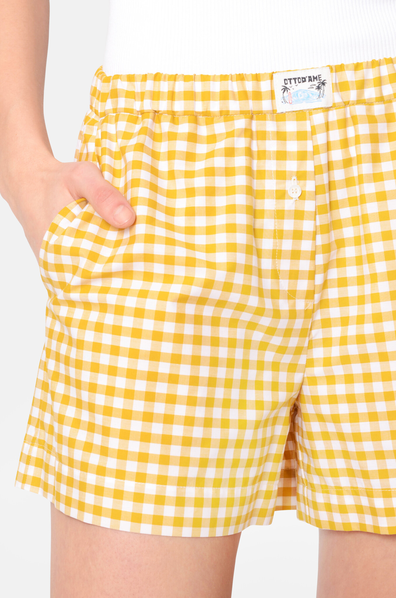 Vichy Cotton Shorts-5