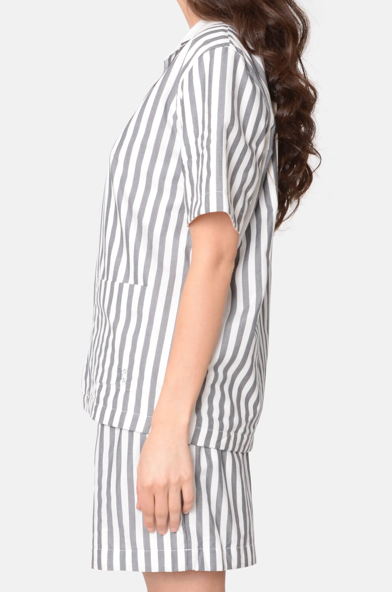 Striped Cotton and Towelling Cuban Shirt-3