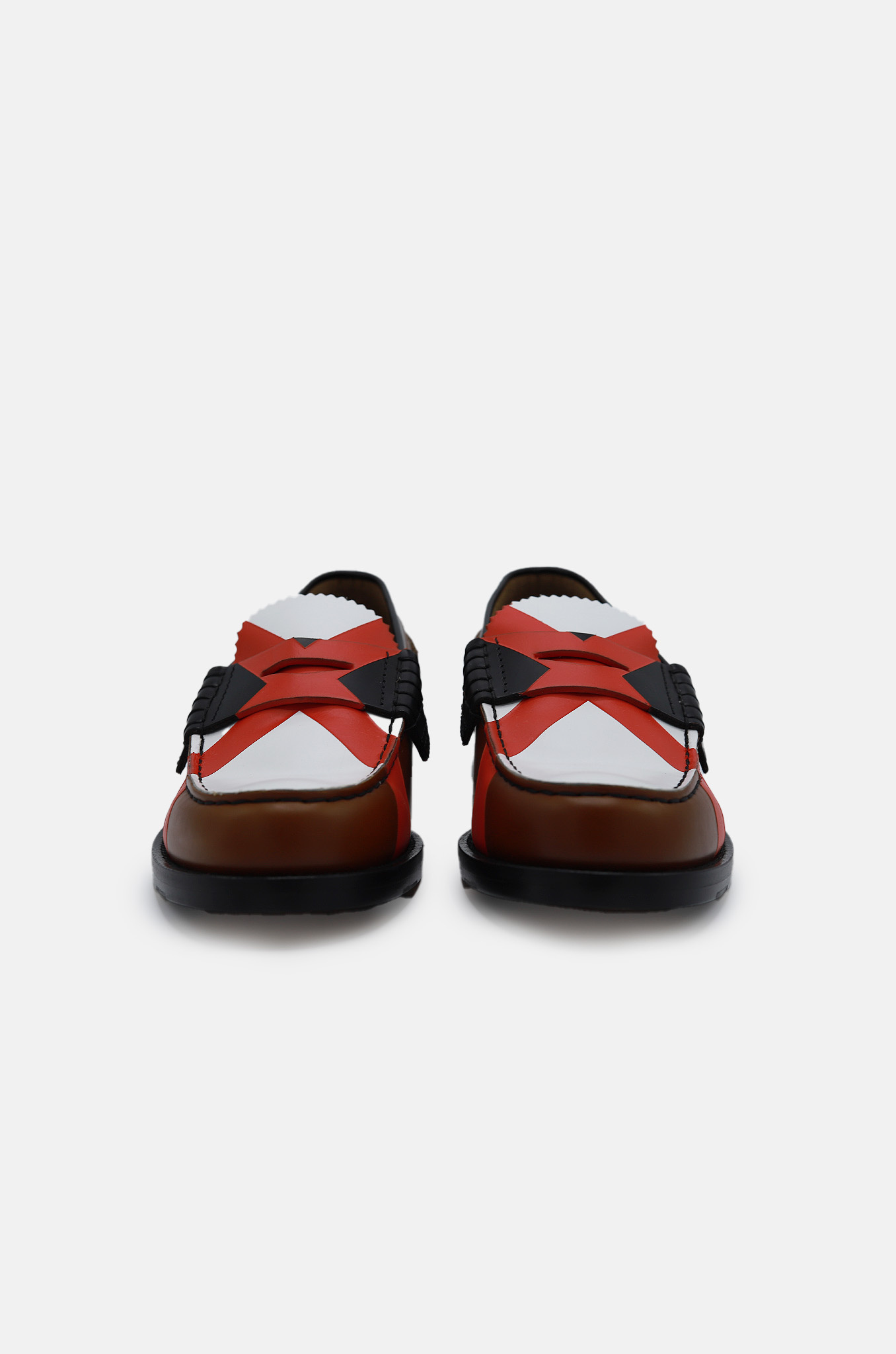 Loafers in Tan Black White X Red-6