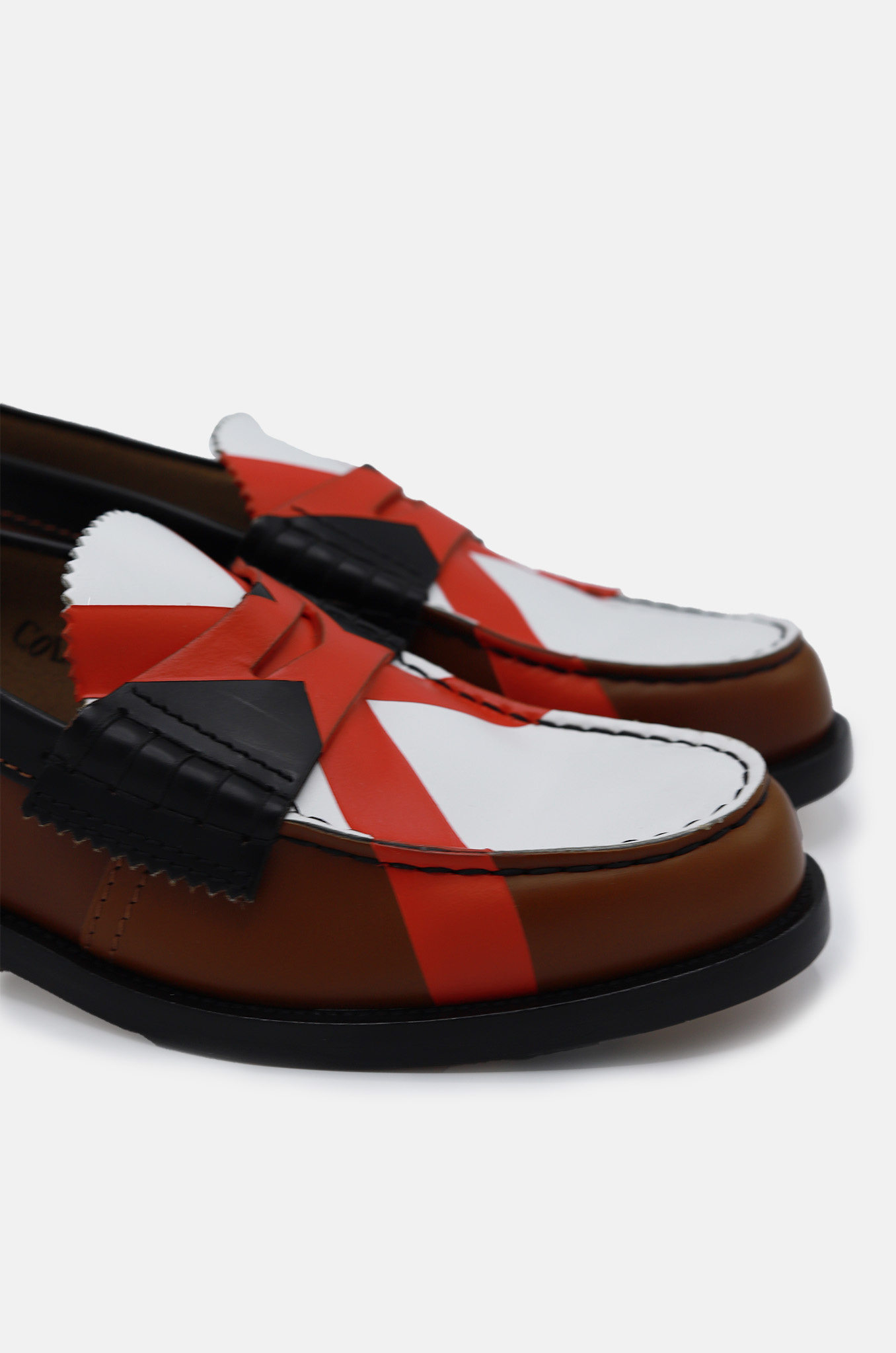 Loafers in Tan Black White X Red-7