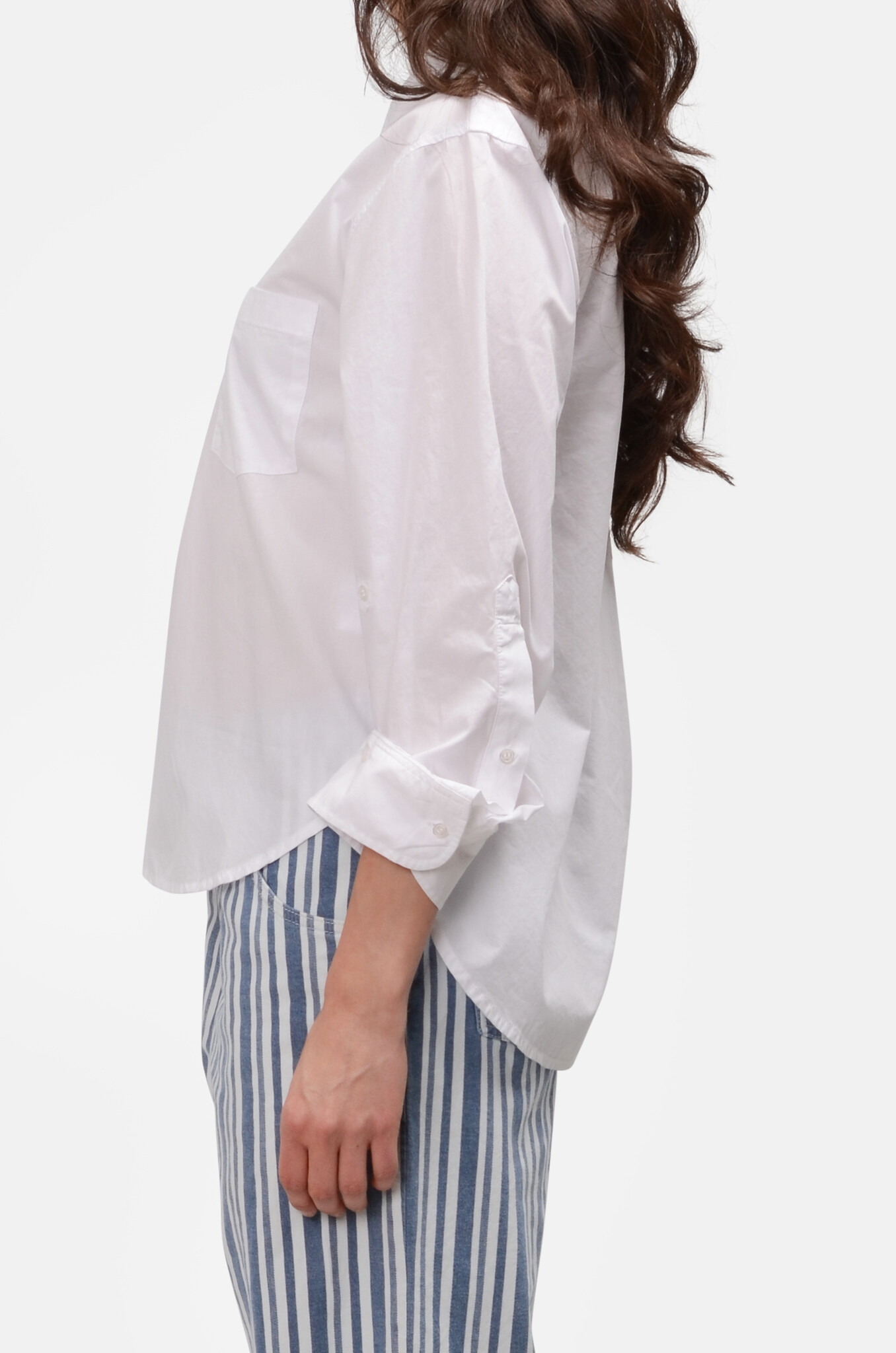 Aave Oversized Cuff Shirt in Optic White-3