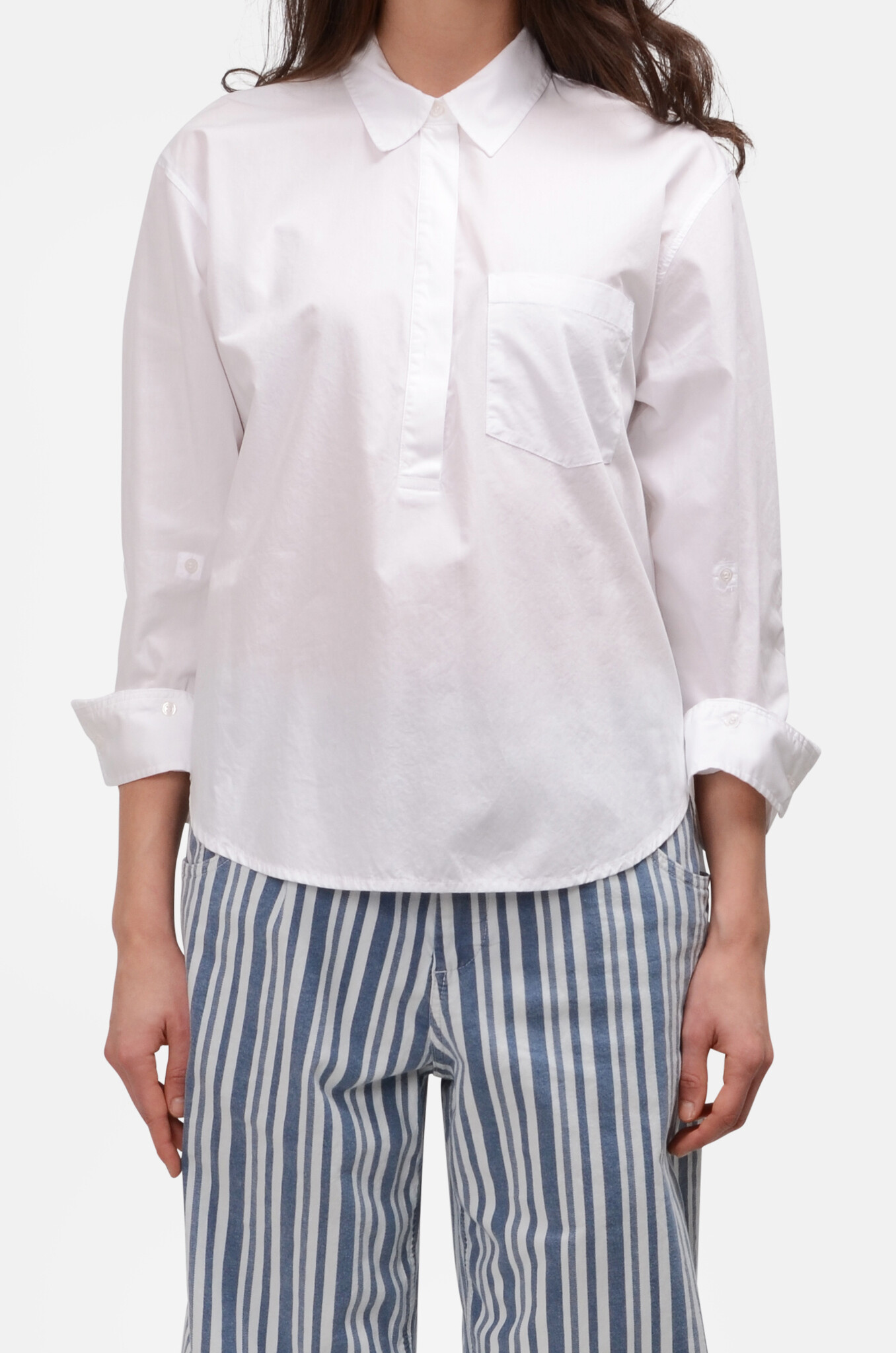Aave Oversized Cuff Shirt in Optic White-1