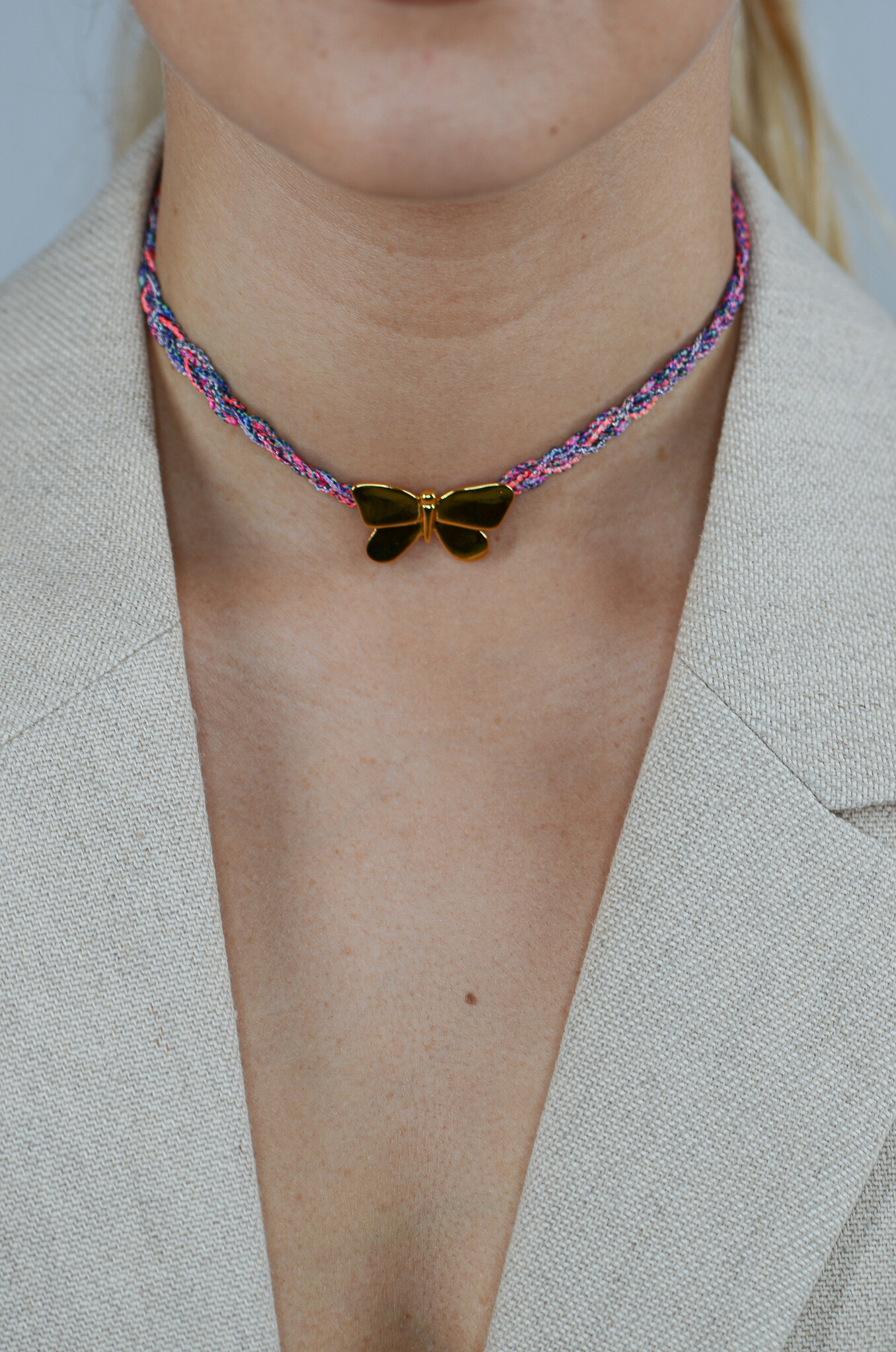 Butterfly Adjustable Short Necklace-2