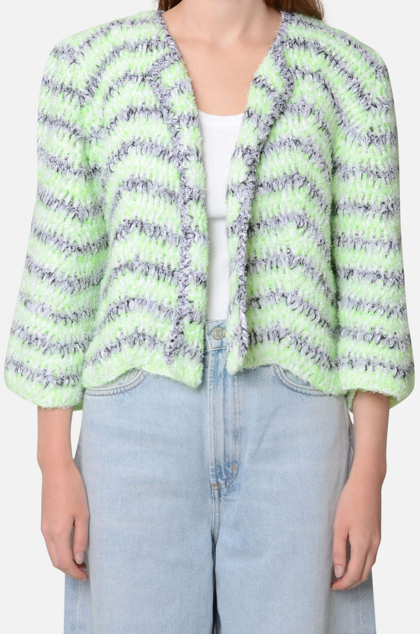 Ginza Knit in Bright Green Melange-1