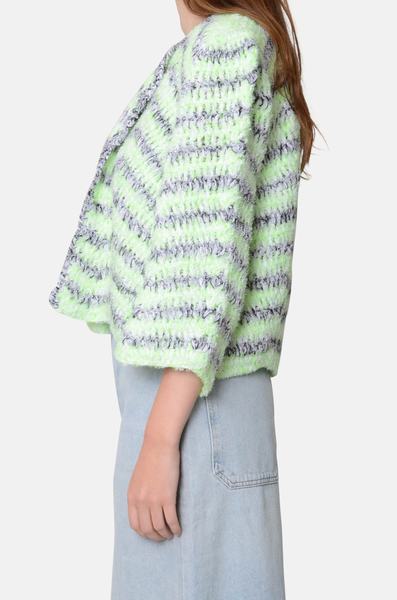 Ginza Knit in Bright Green Melange-3
