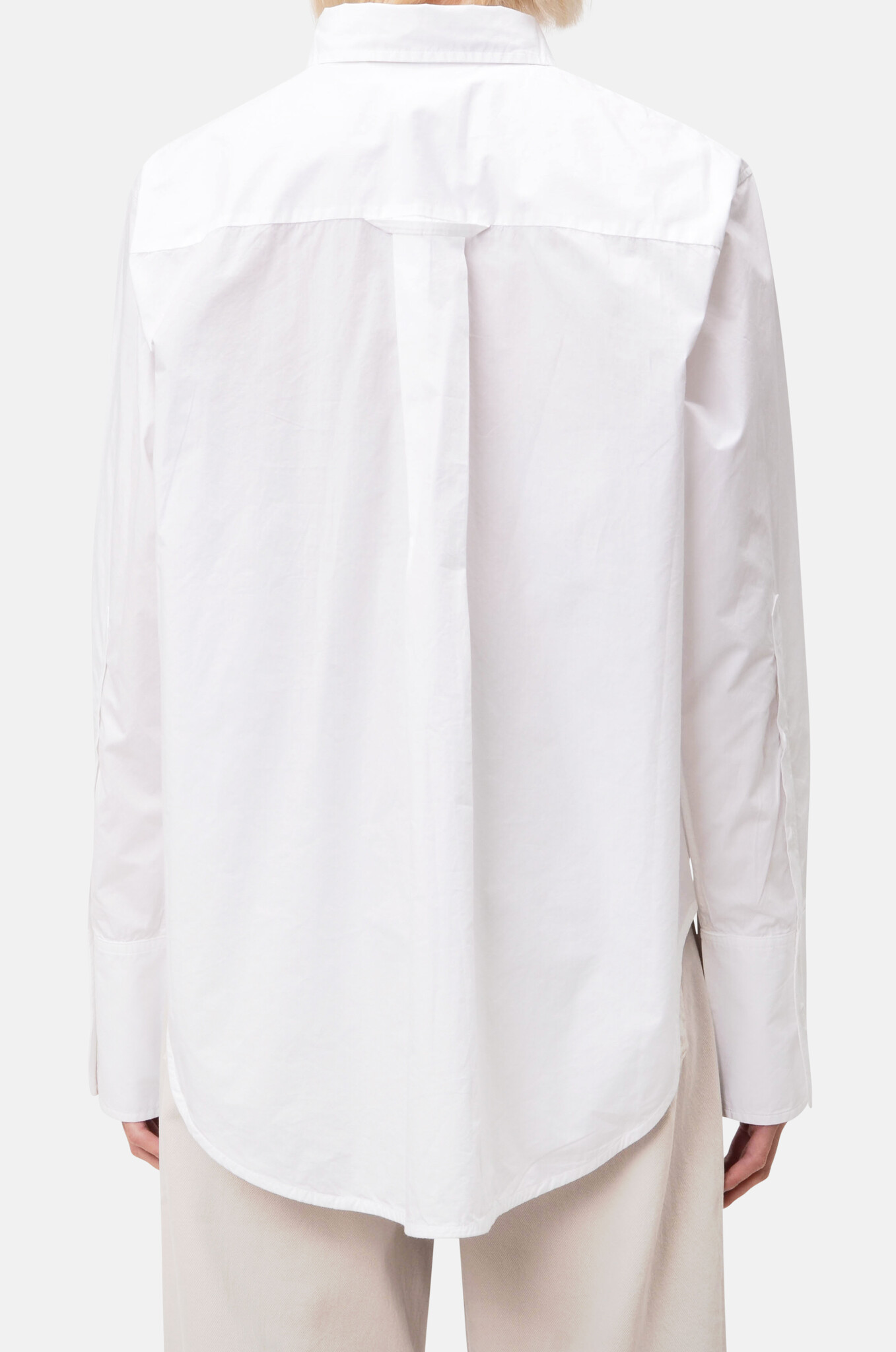 Ruffle Tuxedo Shirt in White-4