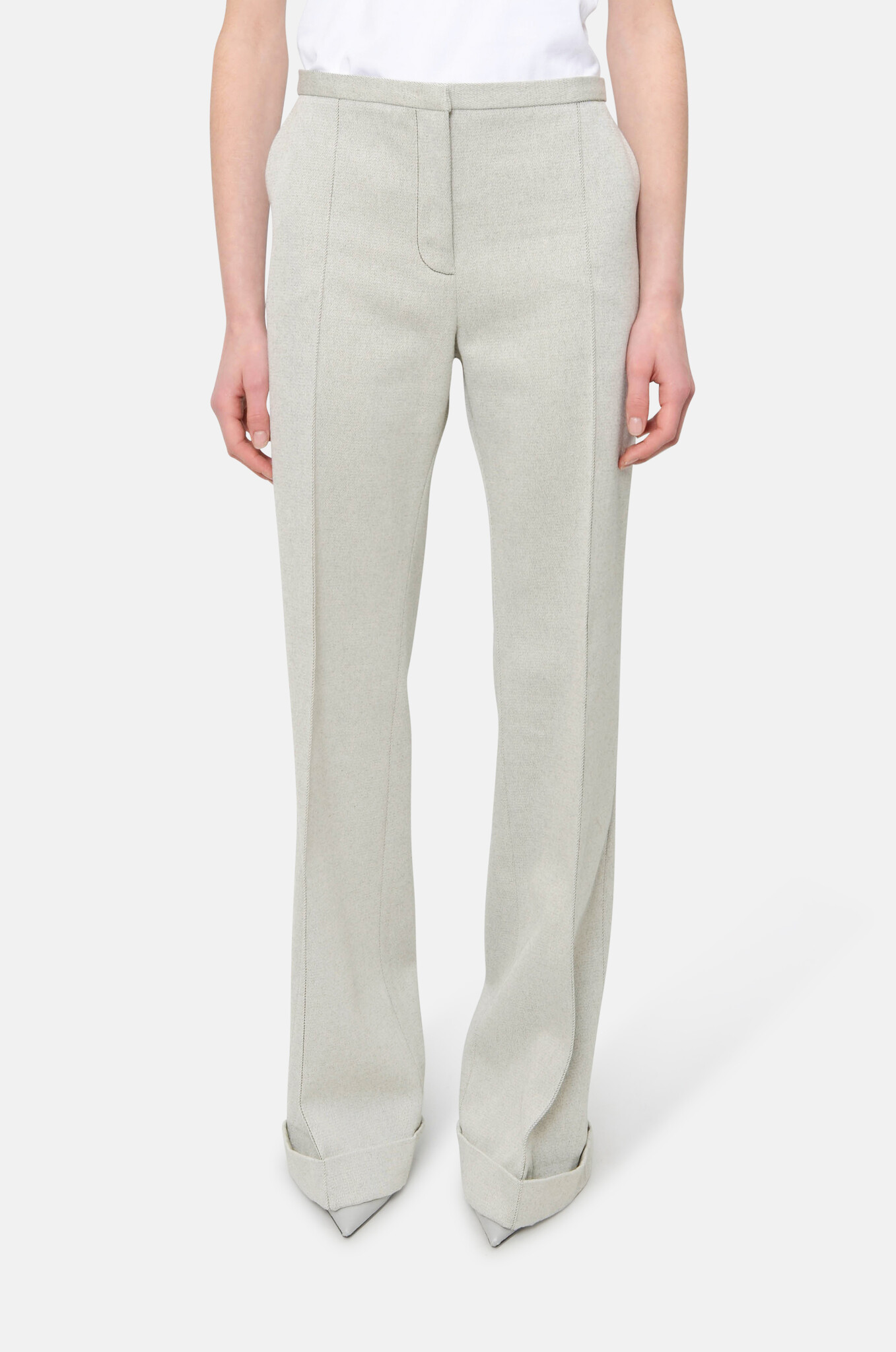 Low Waist Trousers in a Cool Wool Blend-1