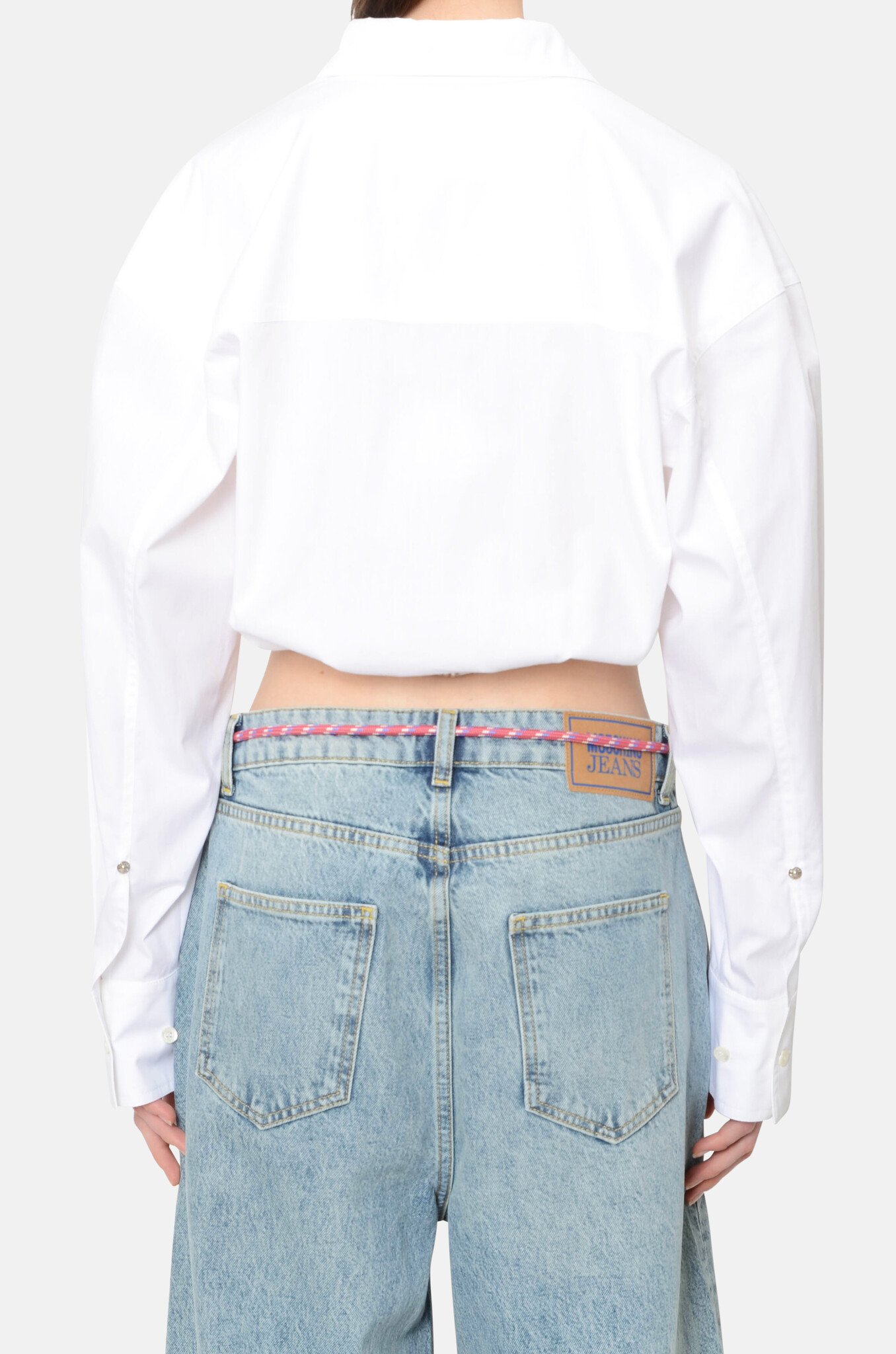 MOSCHINO JEANS - Cropped Wrap Blouse in White - Premium MOSCHINO JEANS - Cropped Wrap Blouse in White - Premium