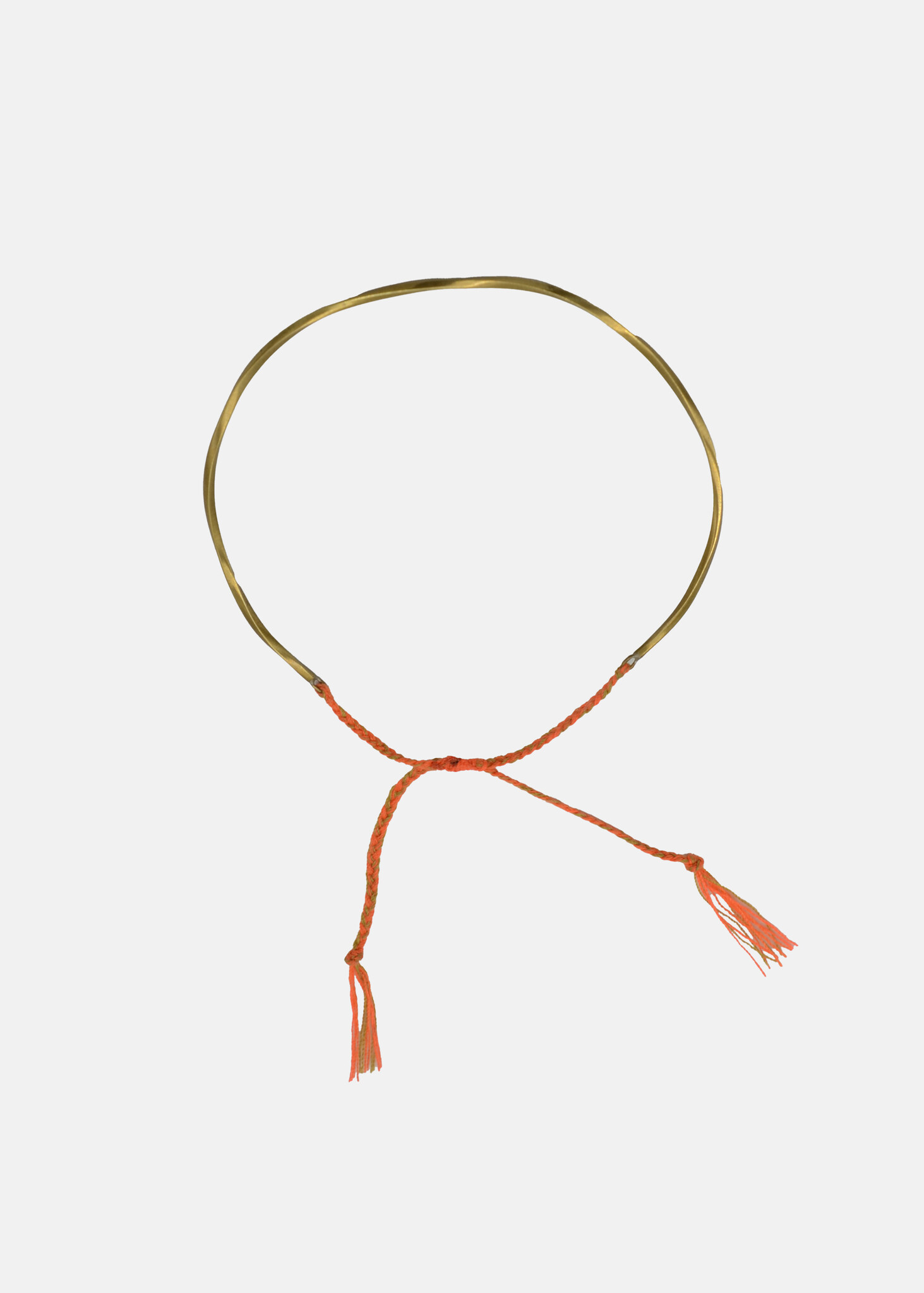 Moon Bangle in Messing on Orange & Camel-1