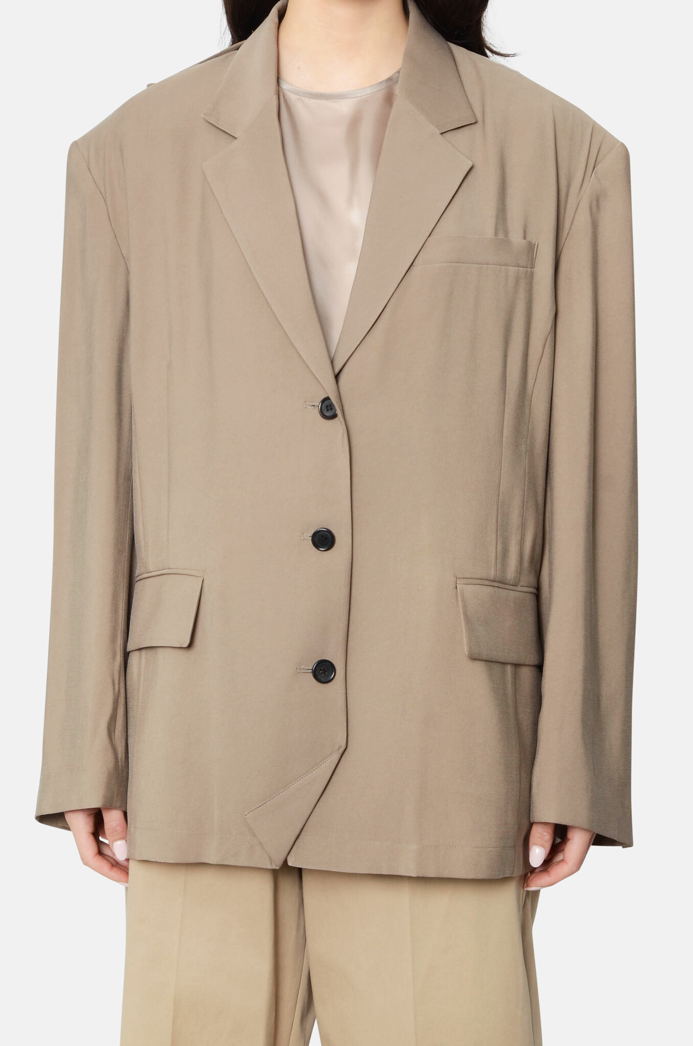 Beige Slip Layered Jacket-1