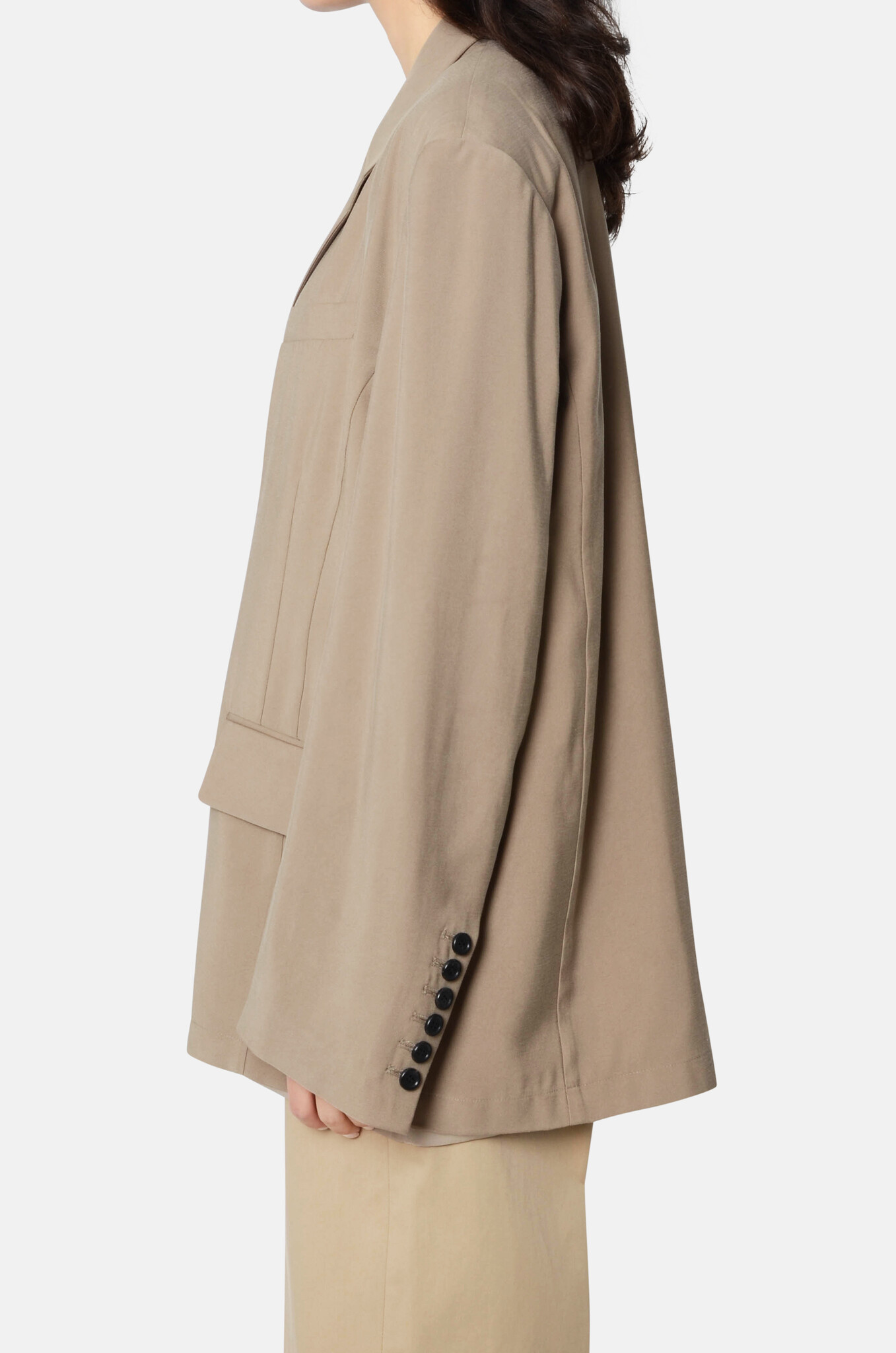 Beige Slip Layered Jacket-3