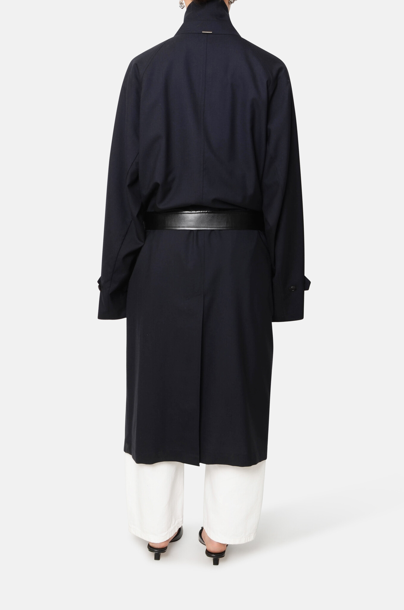 Summer Wool Single Coat in Dark Navy-4