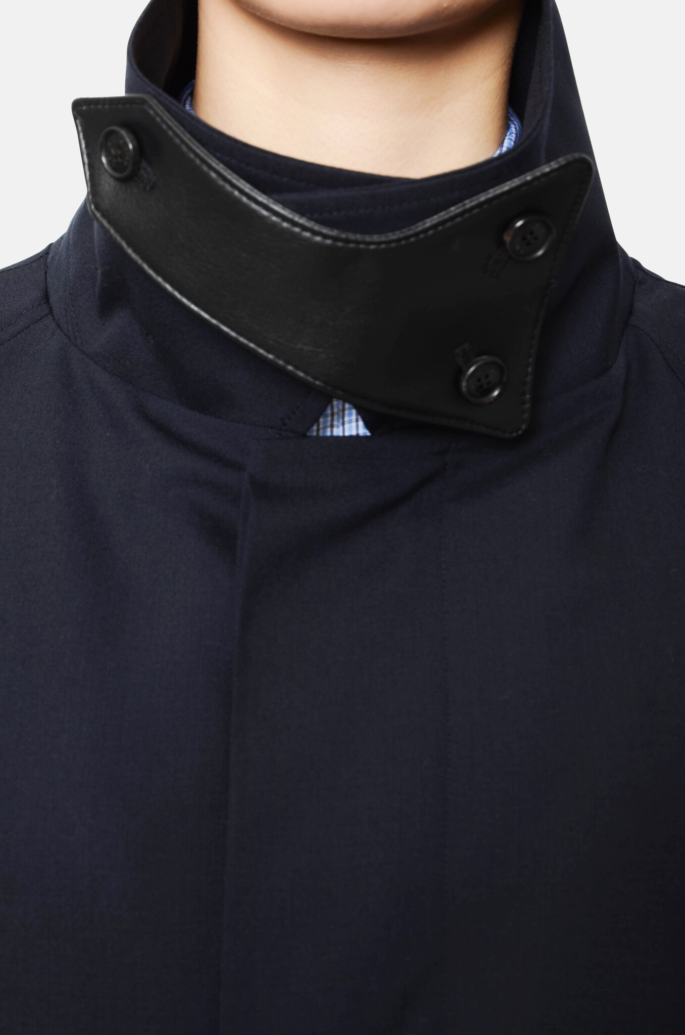 Summer Wool Single Coat in Dark Navy-5