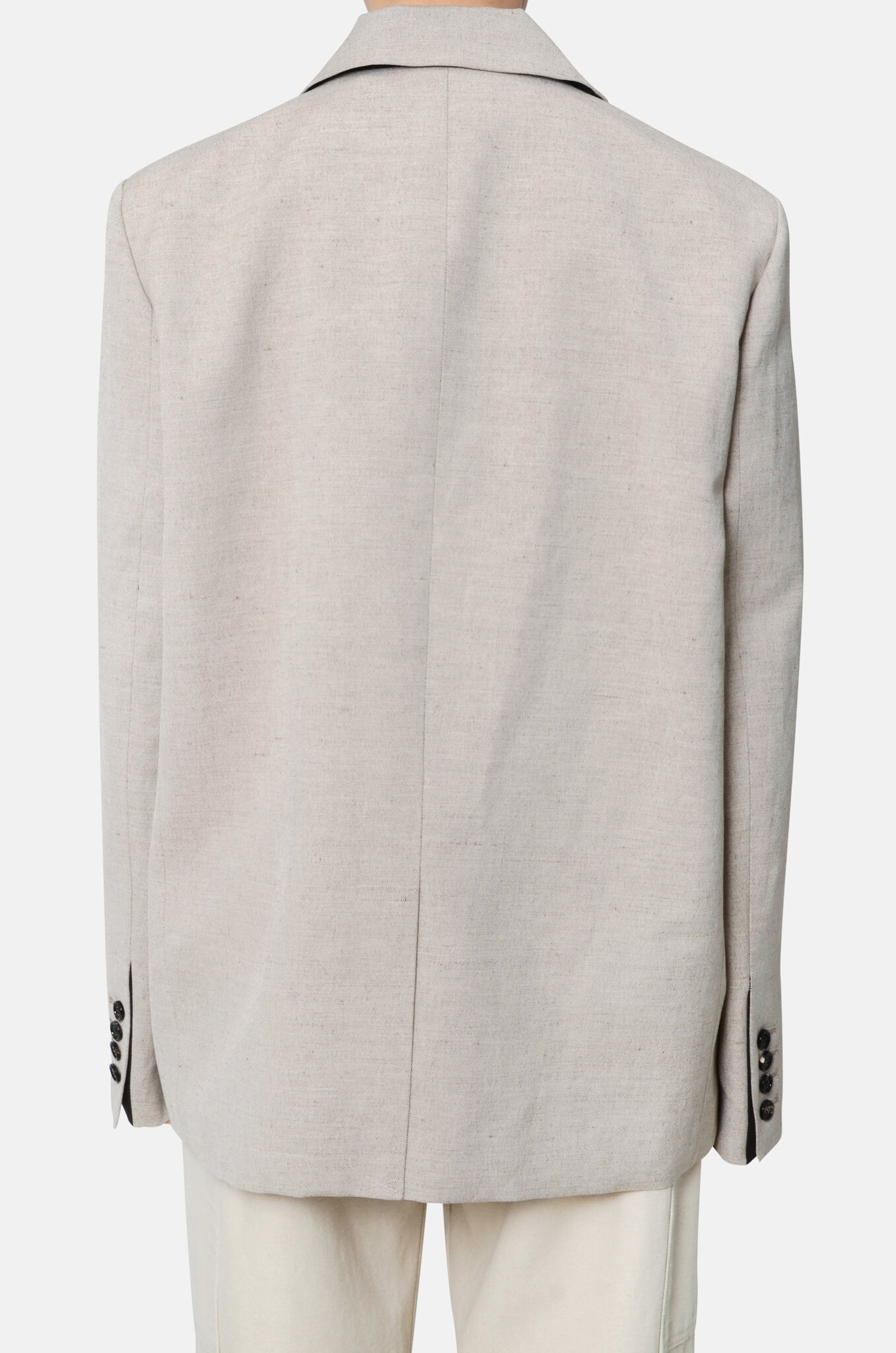 Oversized Single Breasted Jacket in Beige-4