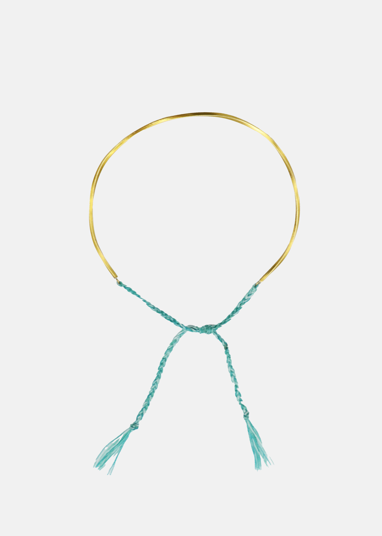 Moon Bangle in Messing on Turquoise-1