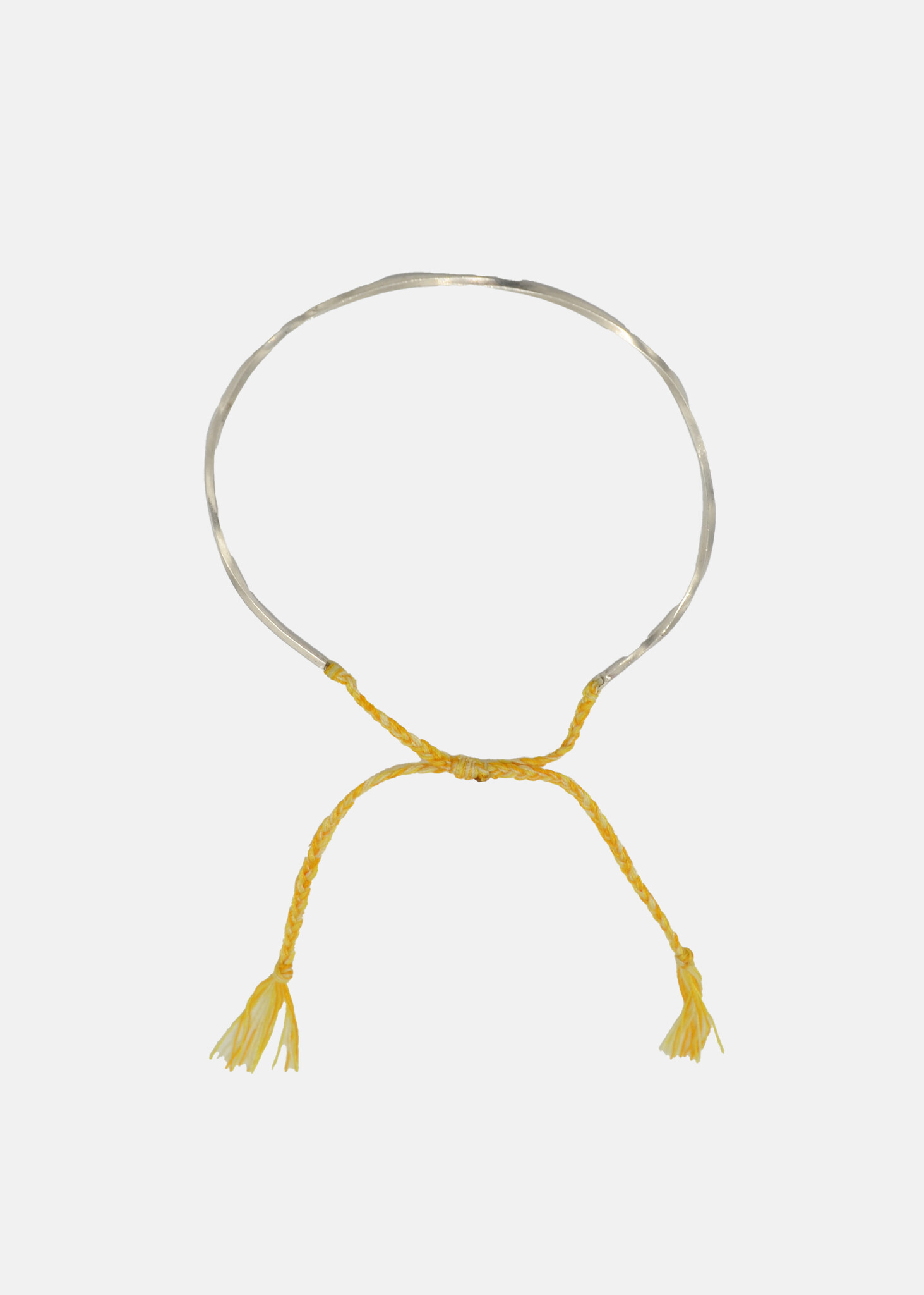 Moon Bangle in Silver on Yellow-1