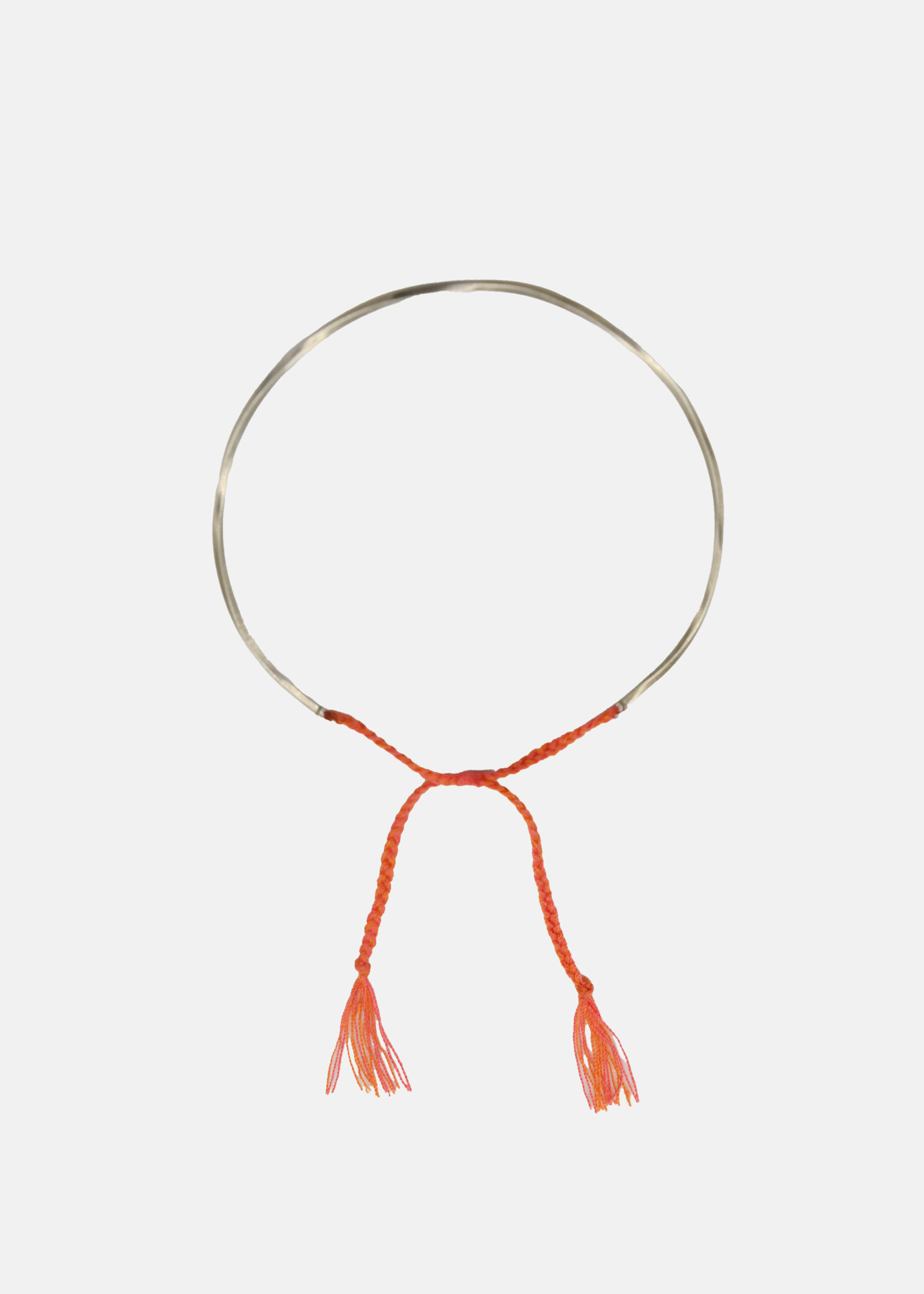 Moon Bangle in Silver on Orange-1