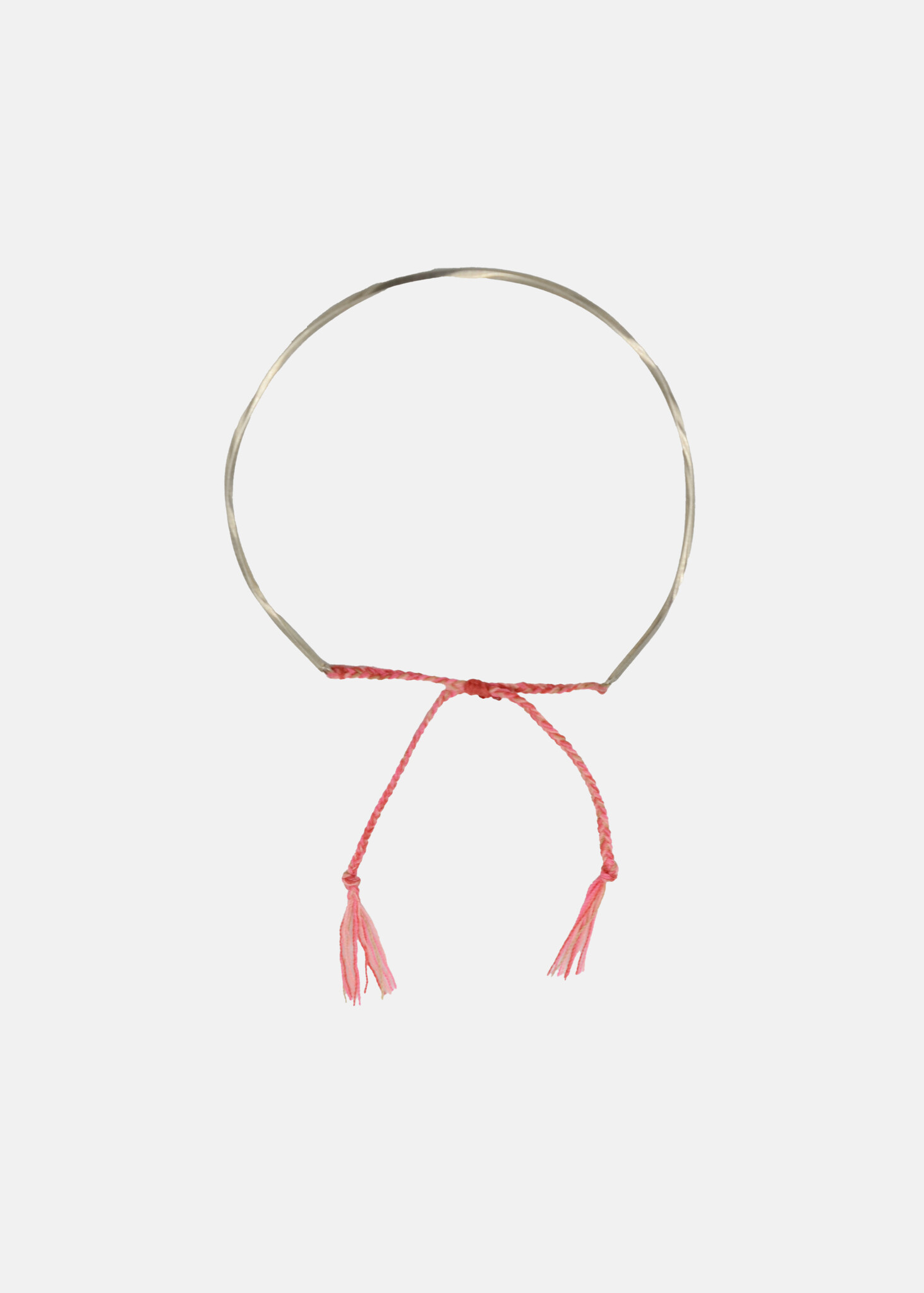 Moon Bangle in Silver on Pink & Red-1
