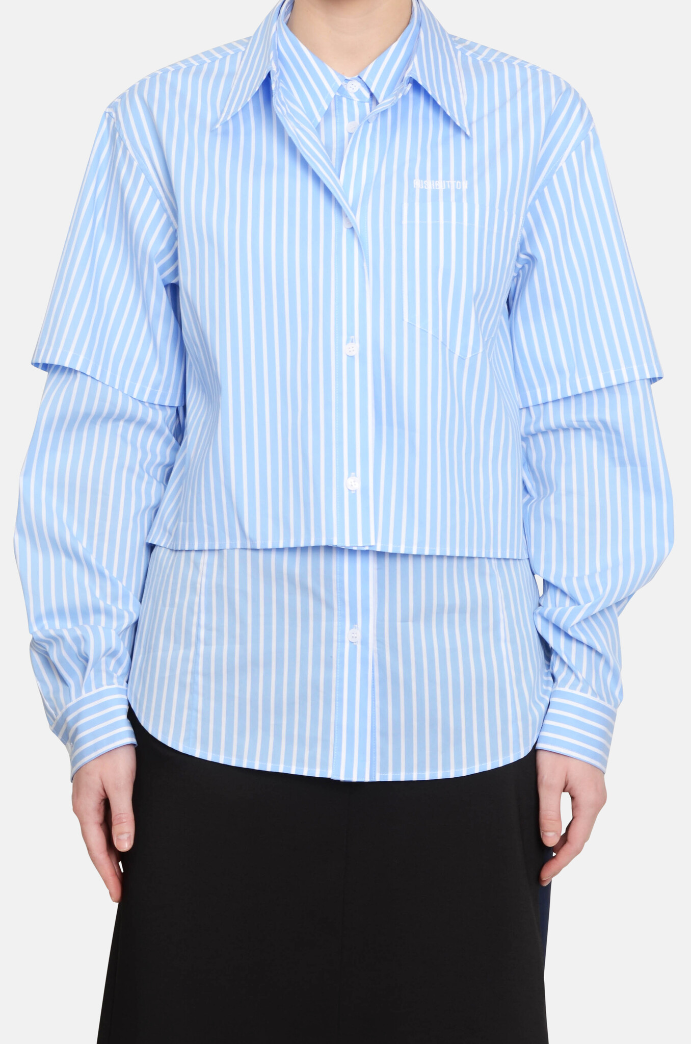Double-layered Stripe Shirt-1