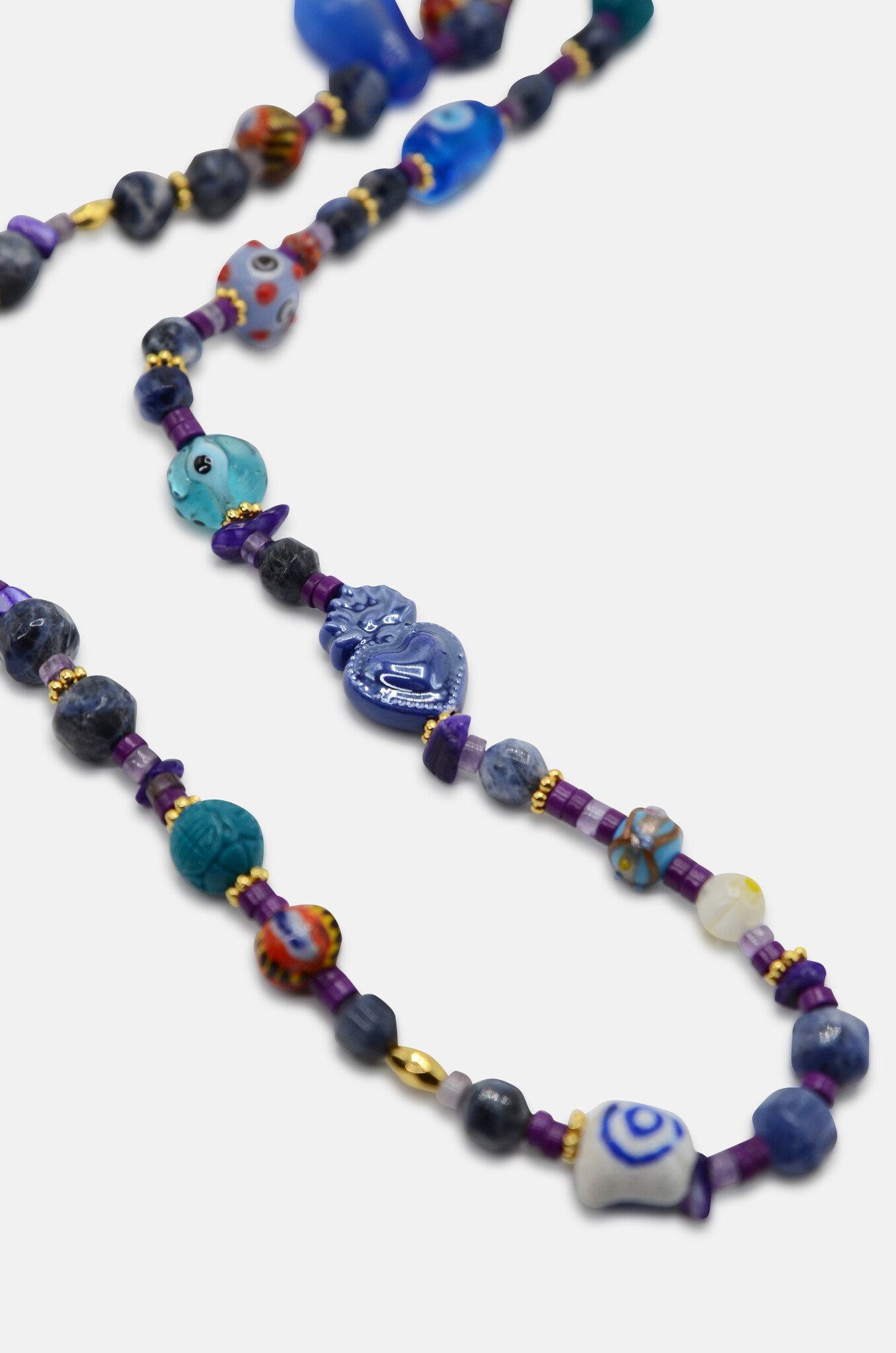 Brigitte Necklace Multi Stones Lapis-2