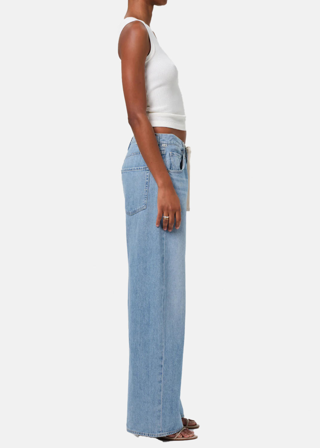 Brynn Drawstring Trouser in Blue Lace-2