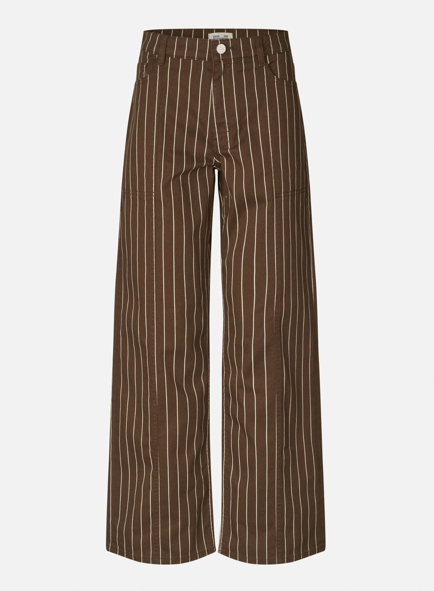 Nolia Jeans in Creme Brown Pinstripe-3