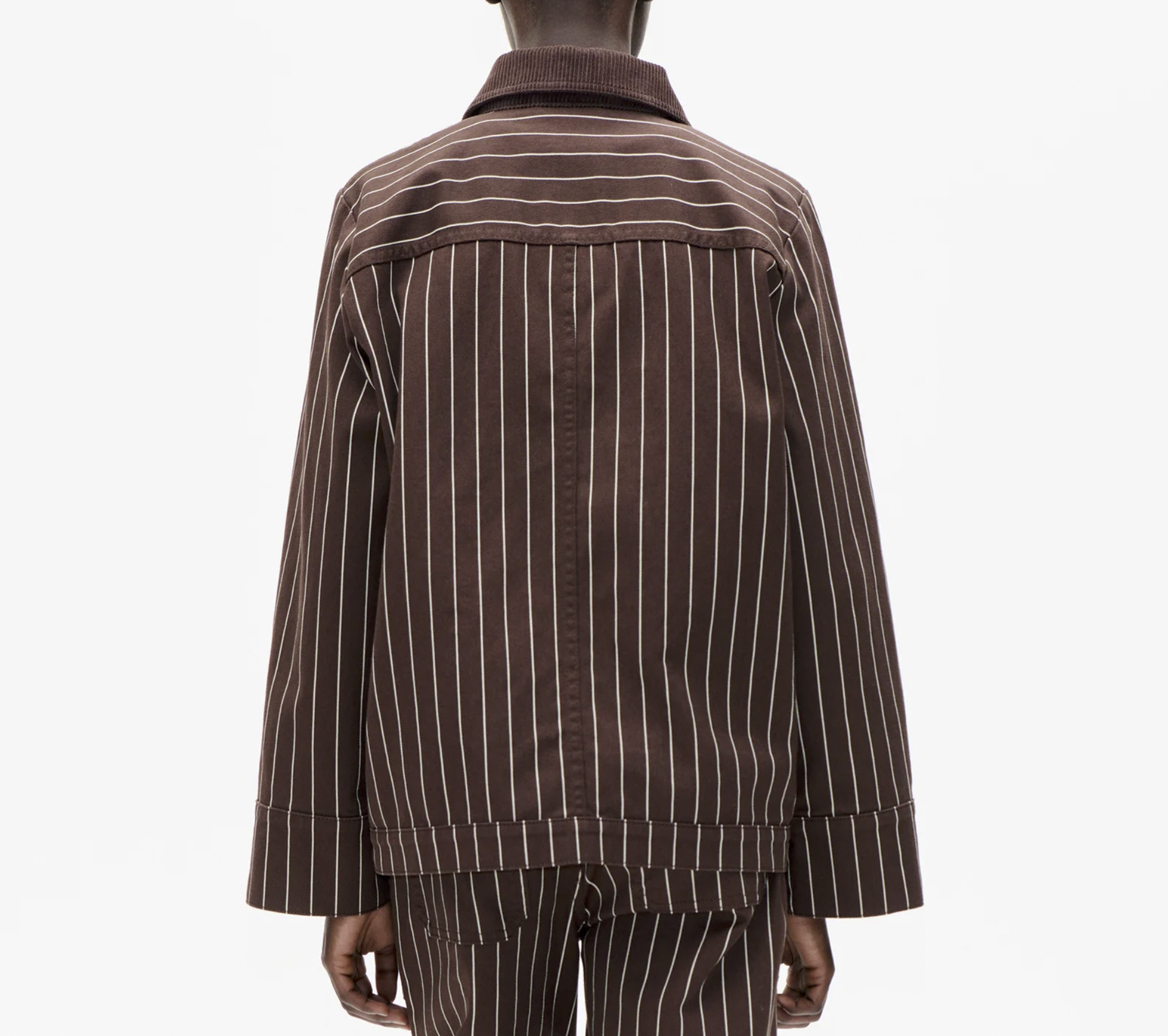 Benilda Jacket in Creme Brown Pinstripe-2