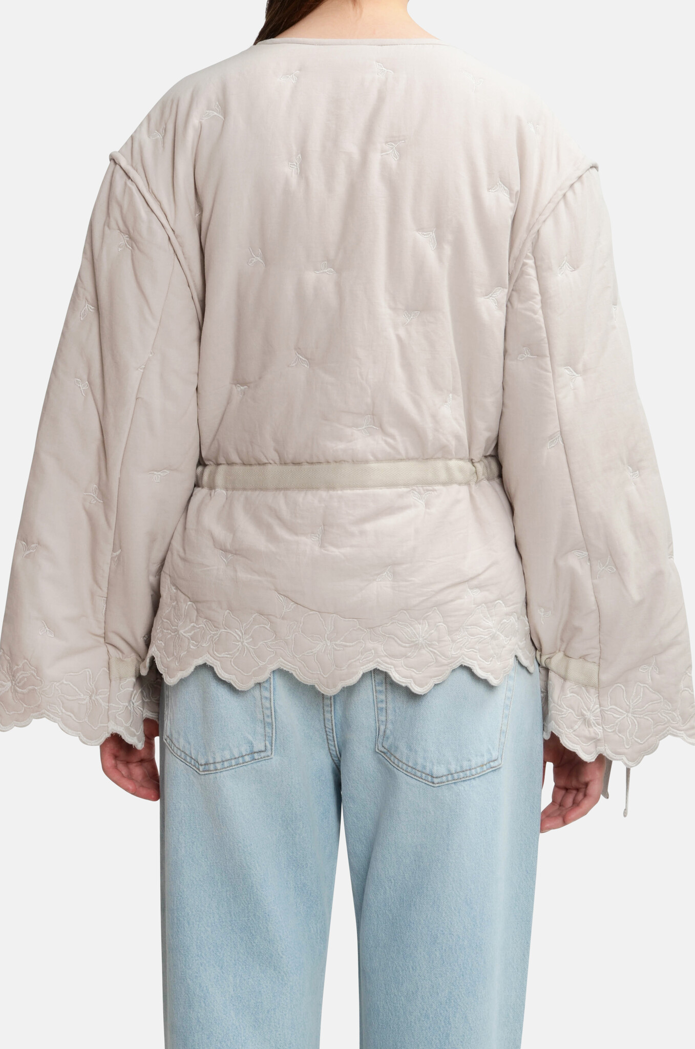 Gathered Tie Jacket in Wild Quilted Flowers-4