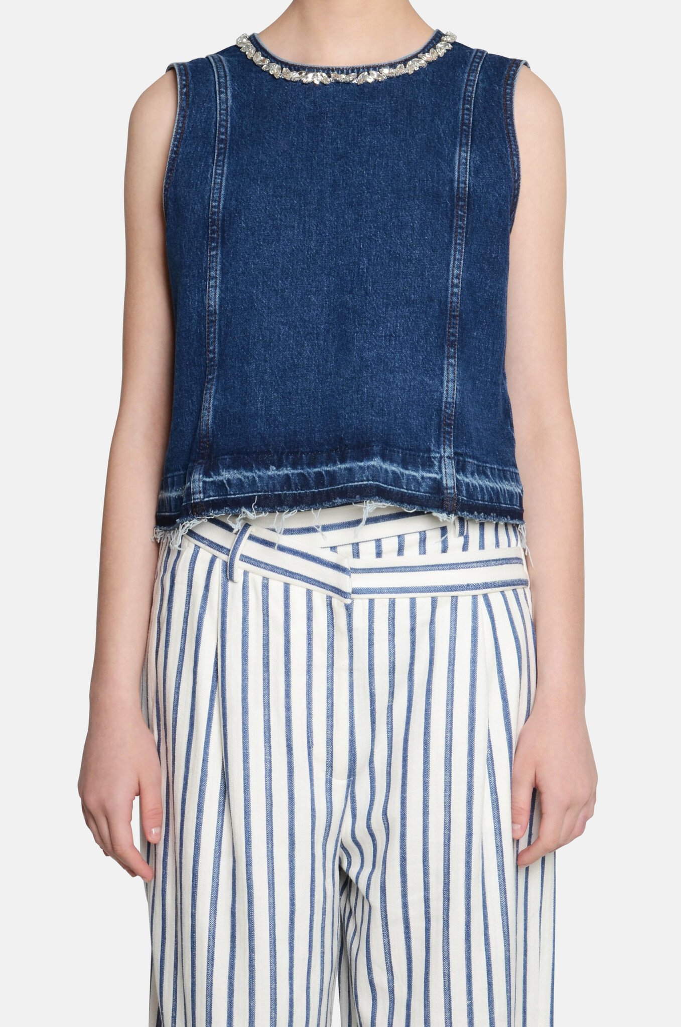 Medine Top in Dark Blue Denim-1