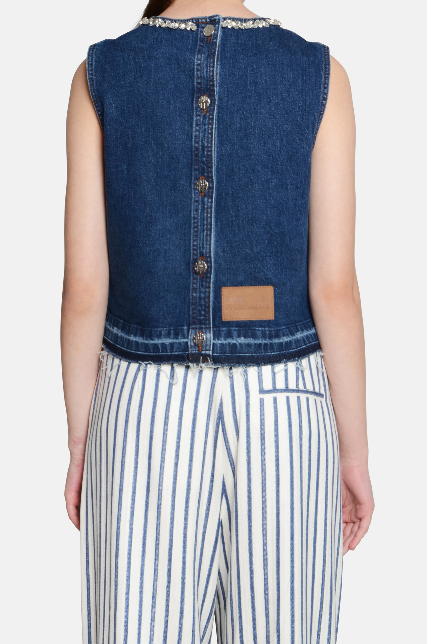 Medine Top in Dark Blue Denim-4