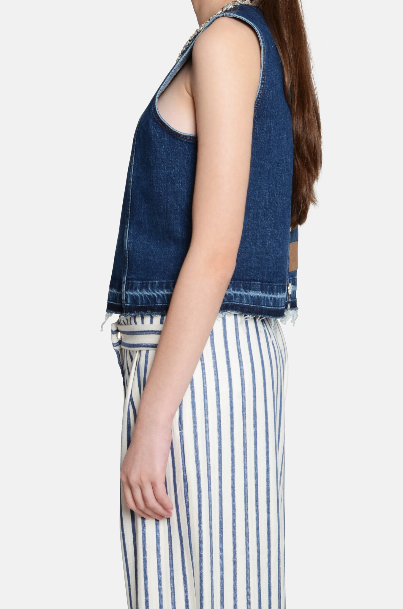 Medine Top in Dark Blue Denim-3