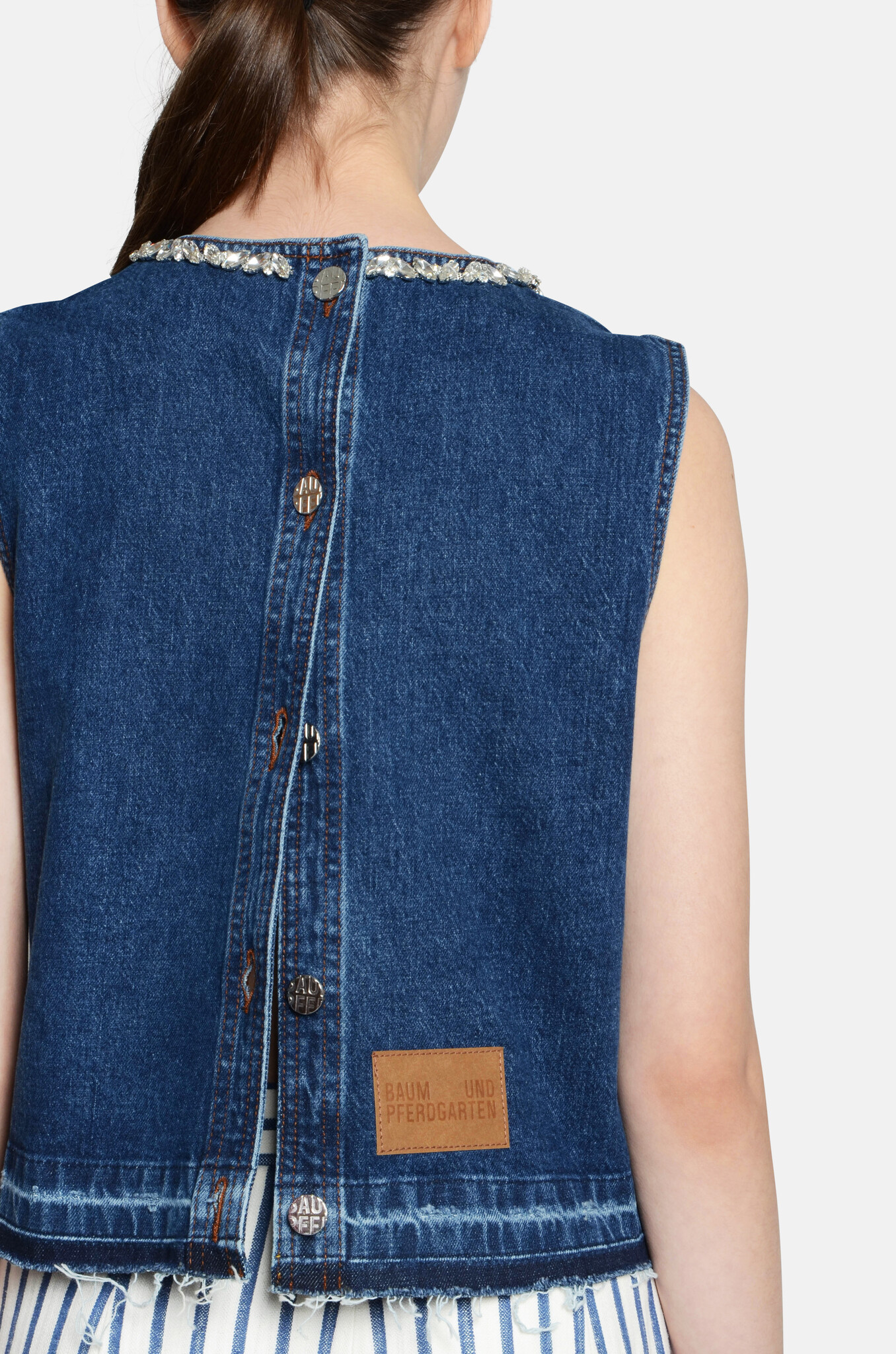 Medine Top in Dark Blue Denim-5