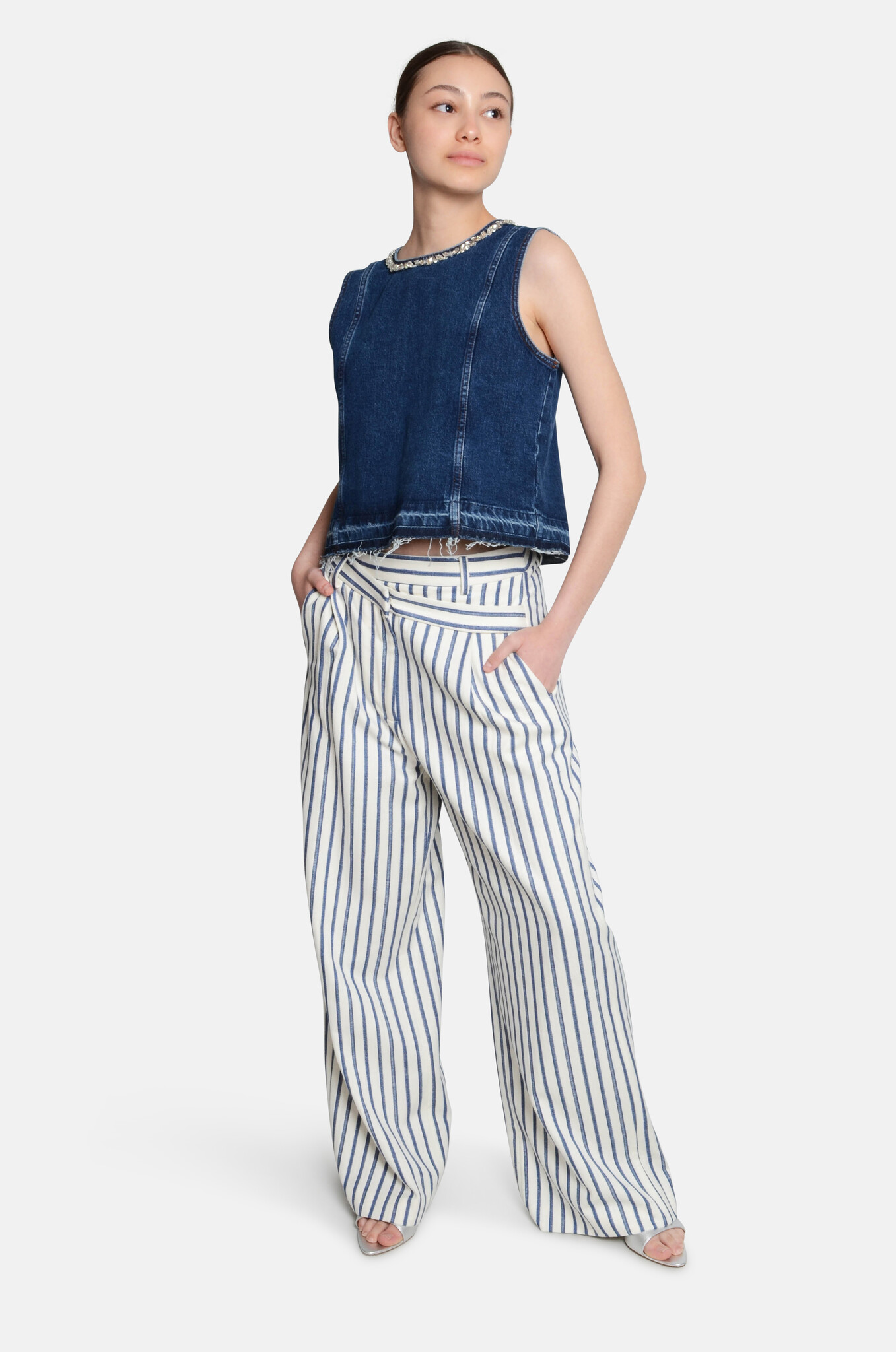 Medine Top in Dark Blue Denim-2