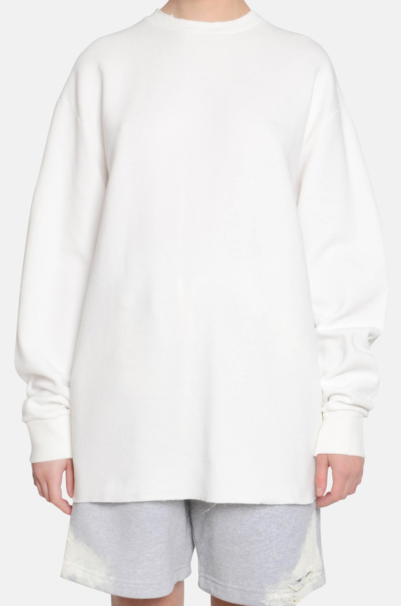 Long Sleeve Tee in Waffle Fabric-1